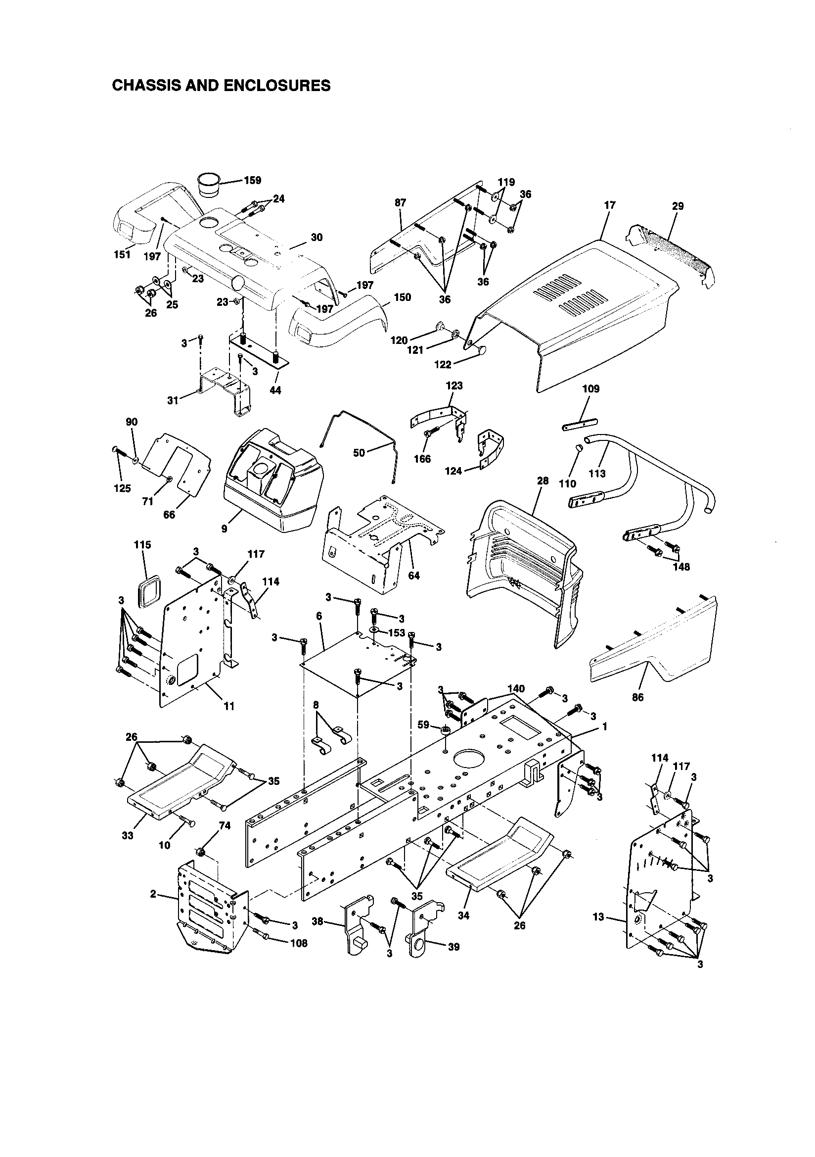 Craftsman 917273421 chassis and enclosures diagram