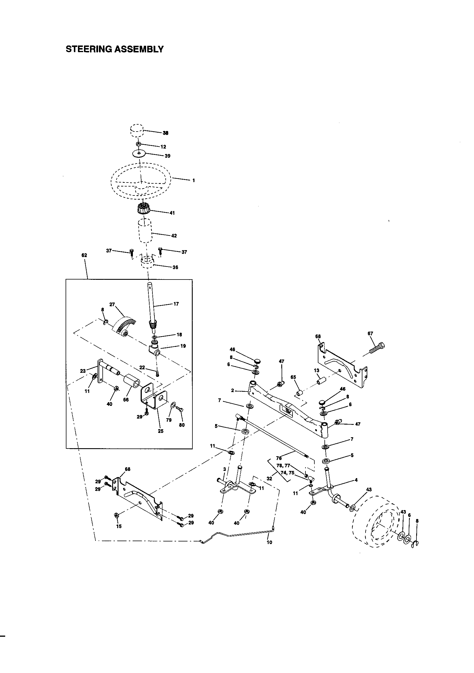 Craftsman 917273421 steering assembly diagram