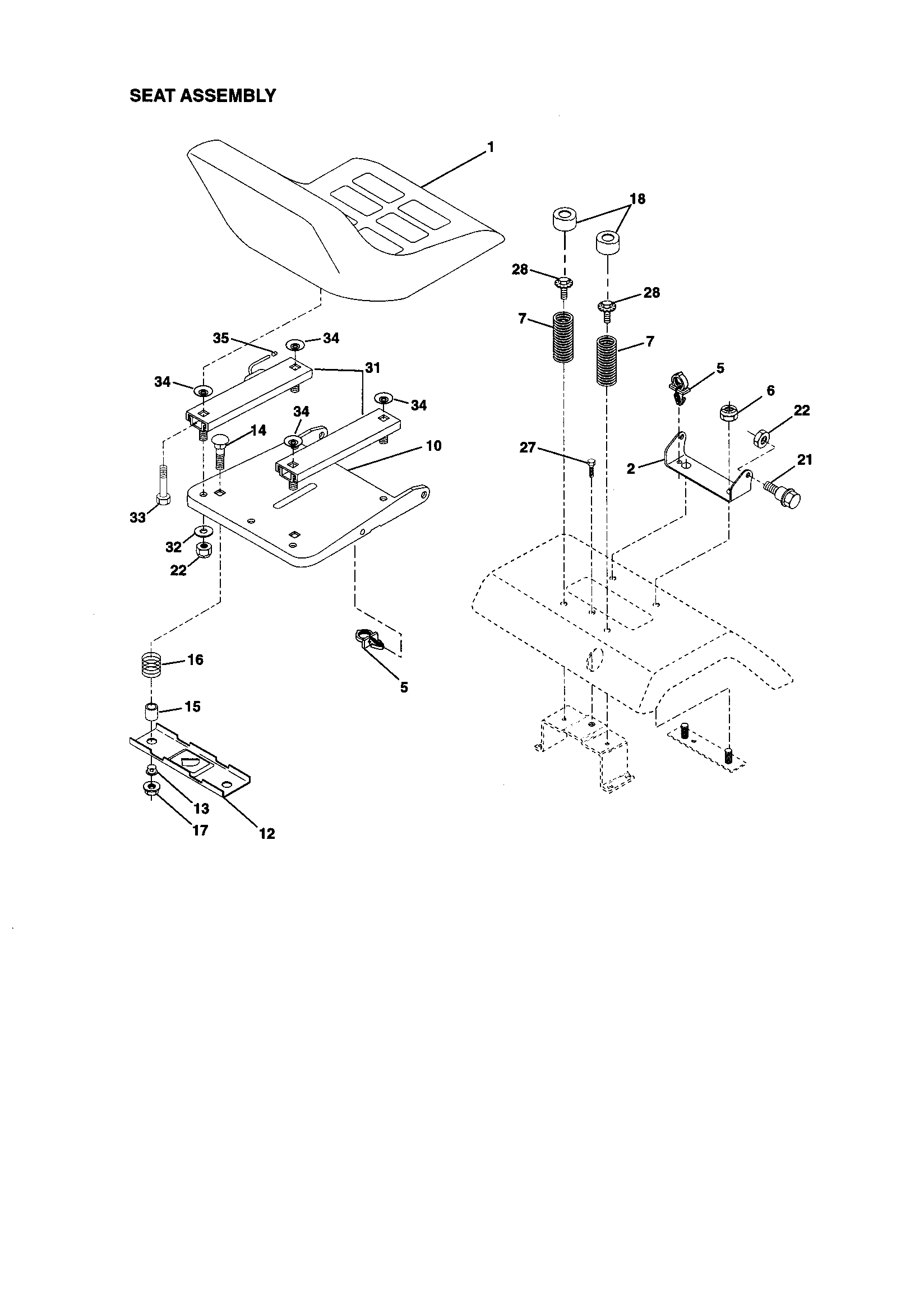 Craftsman 917273421 seat assembly diagram