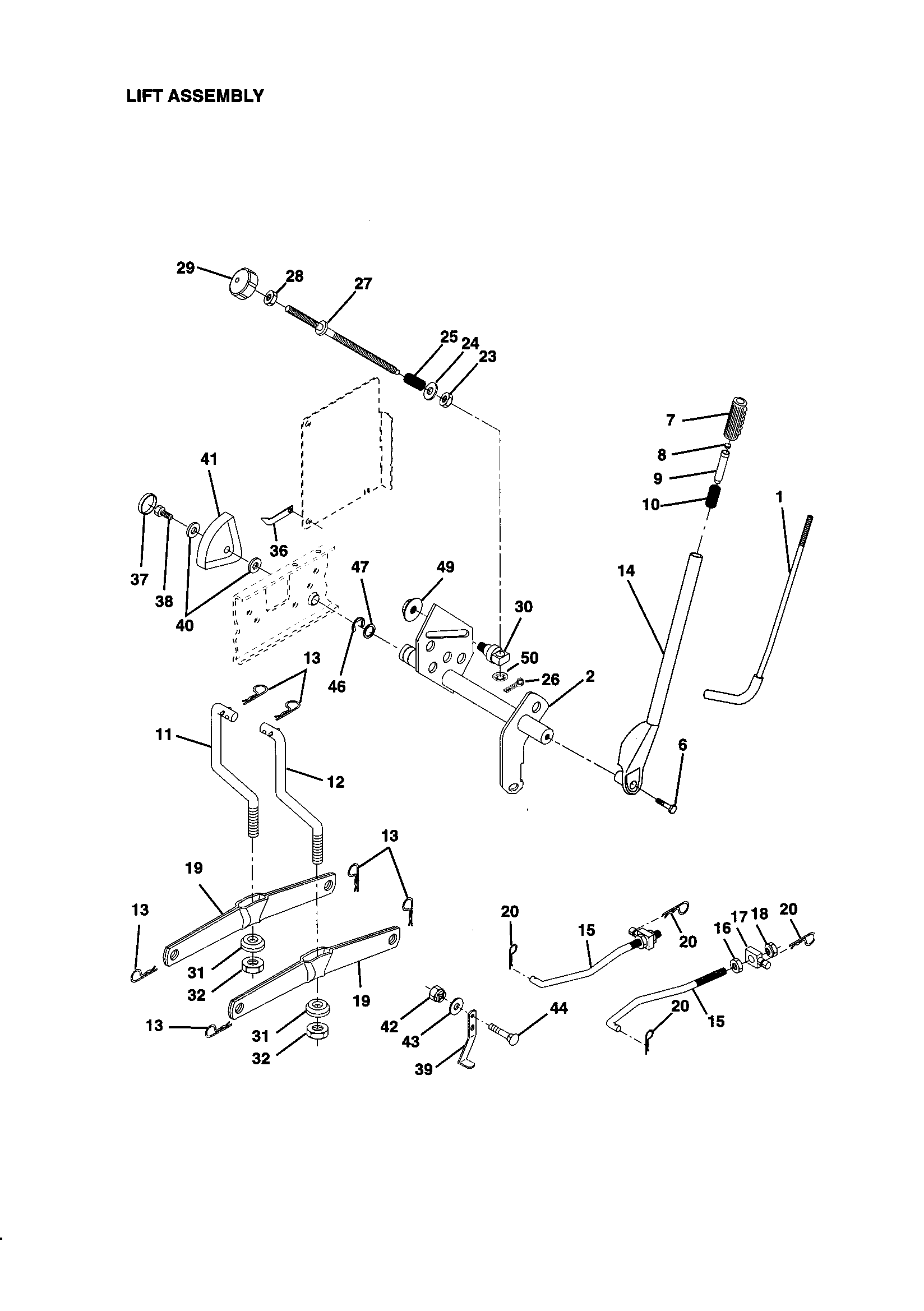 Craftsman 917273421 lift assembly diagram