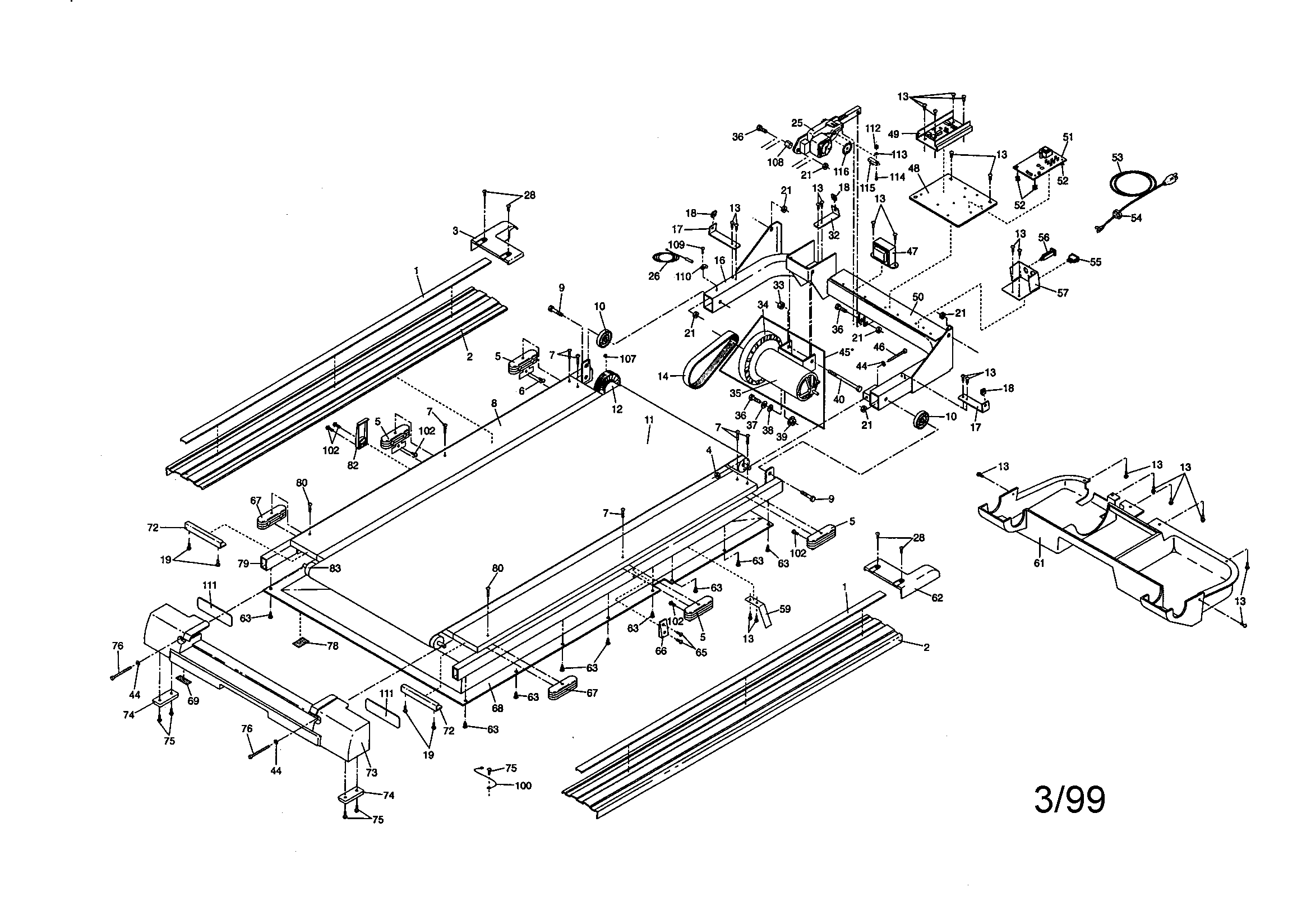 Proform 831297981 walking board diagram