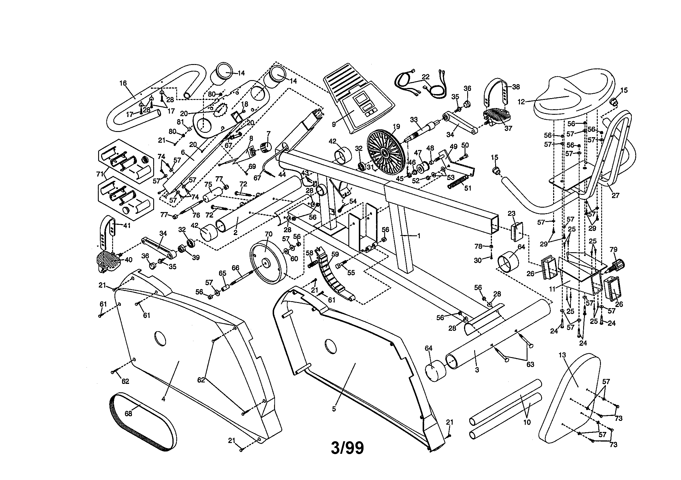 HealthRider HREX04981 unit parts diagram