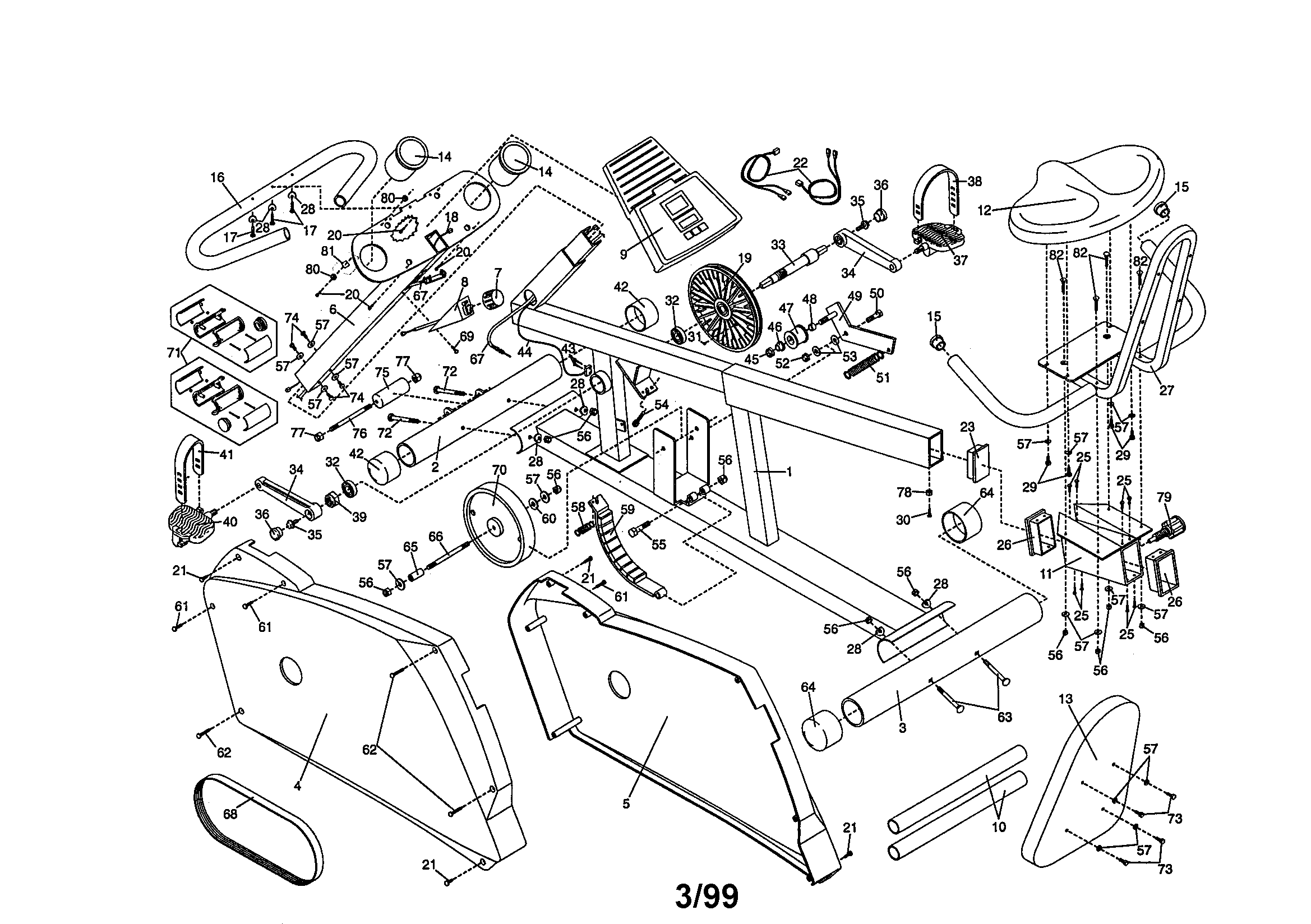 HealthRider HREX04980 unit parts diagram