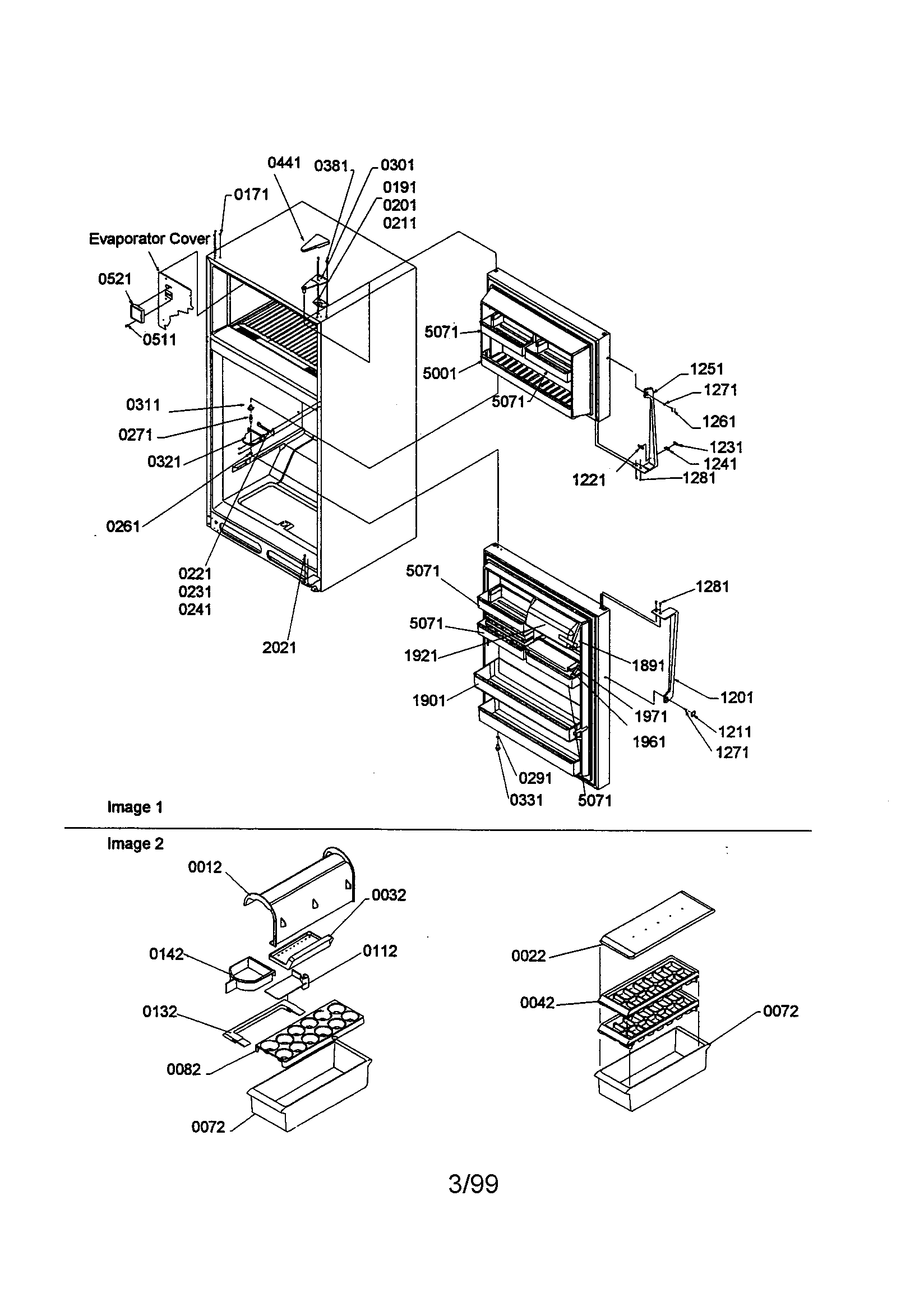 Amana TS22TE-P1306501WE door/hinges/accessories diagram