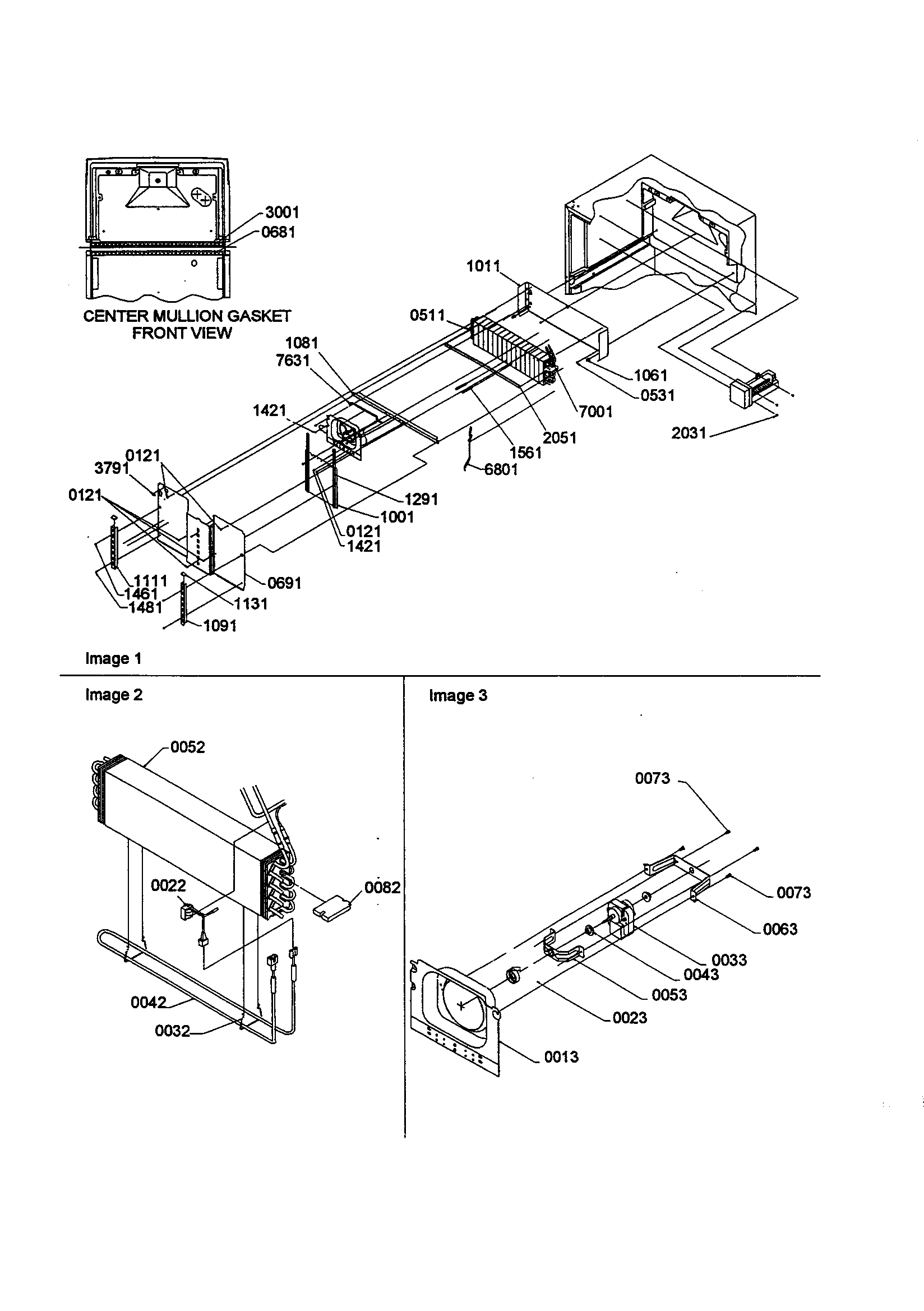 Amana TS22TE-P1306501WE evaporator/fan motor assembly diagram