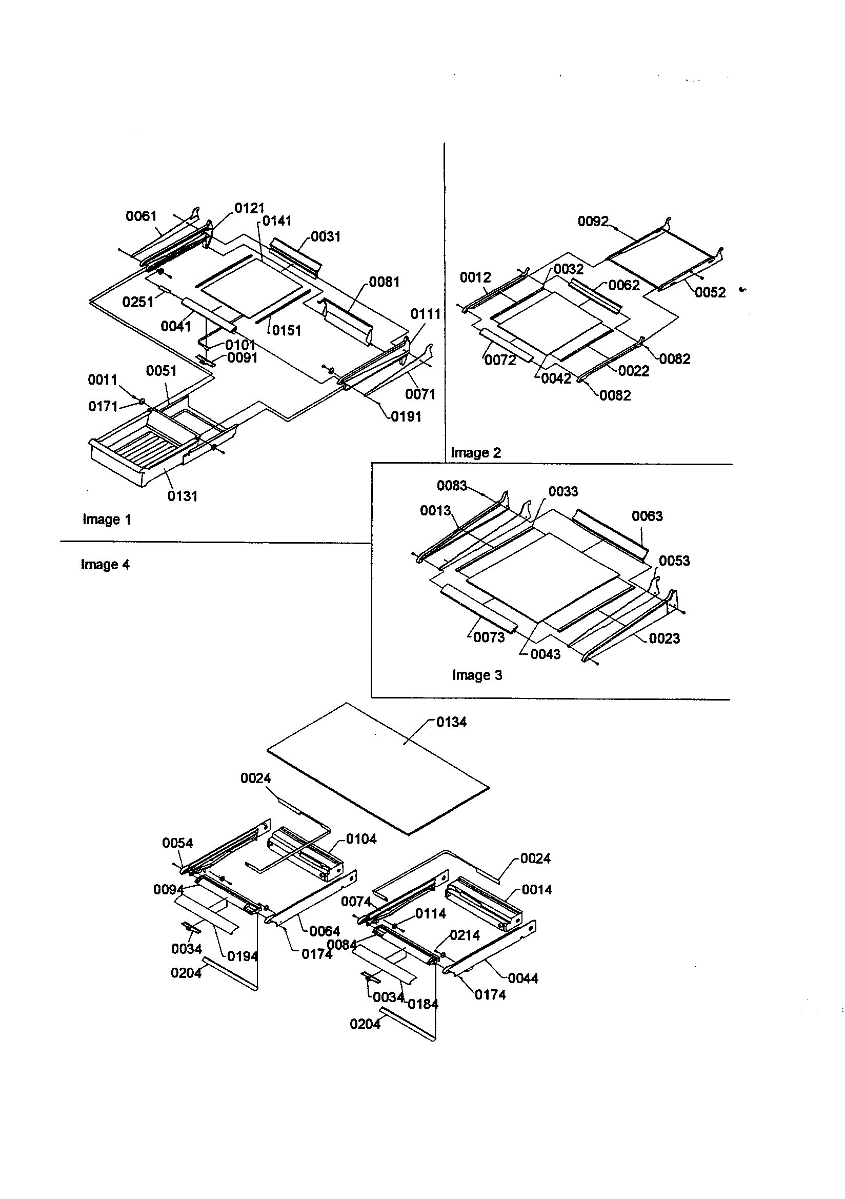 Amana TS22TE-P1306501WE shelving assemblies diagram
