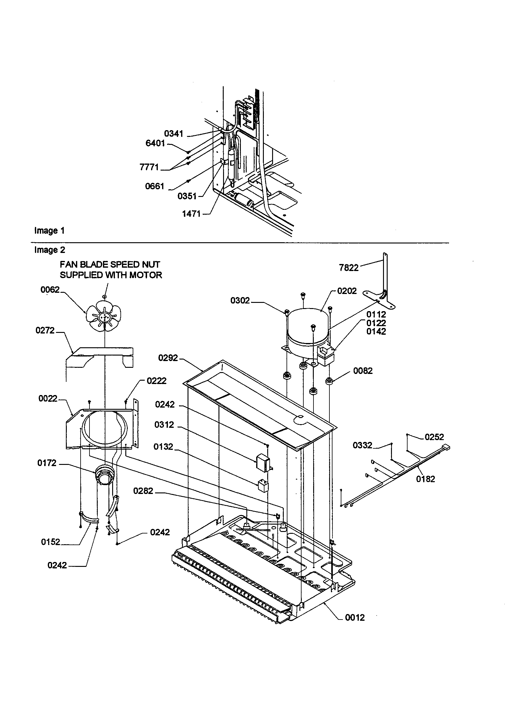 Amana TS22TE-P1306501WE machine compartment diagram