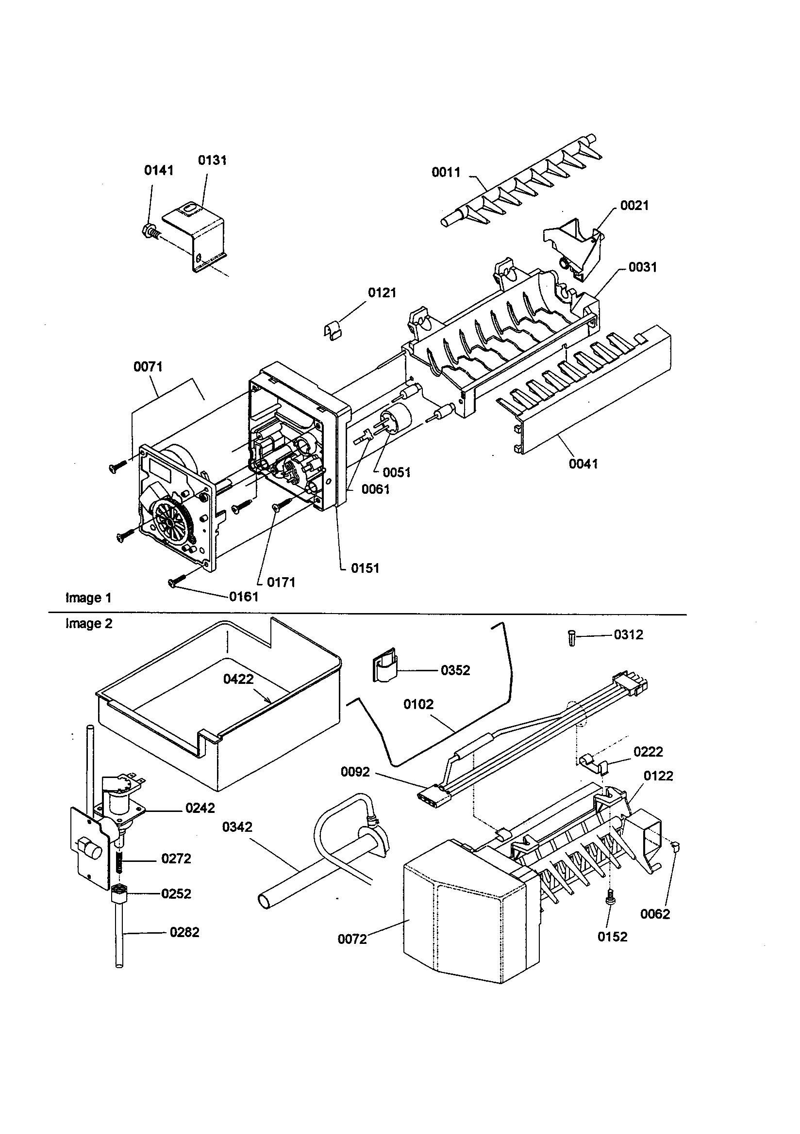 Amana TS22TE-P1306501WE ice maker assembly/parts diagram