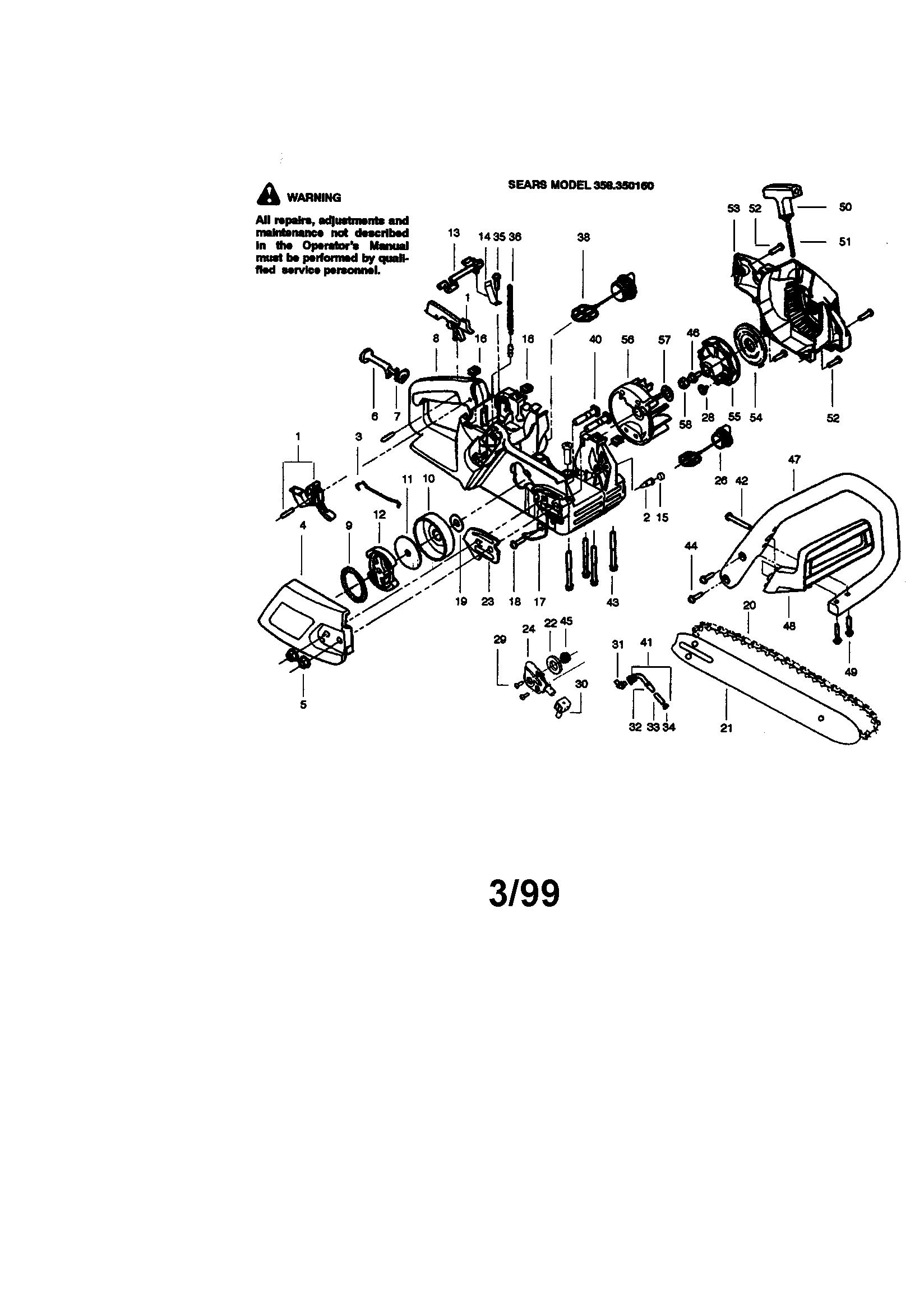 Craftsman 358350160 main frame diagram