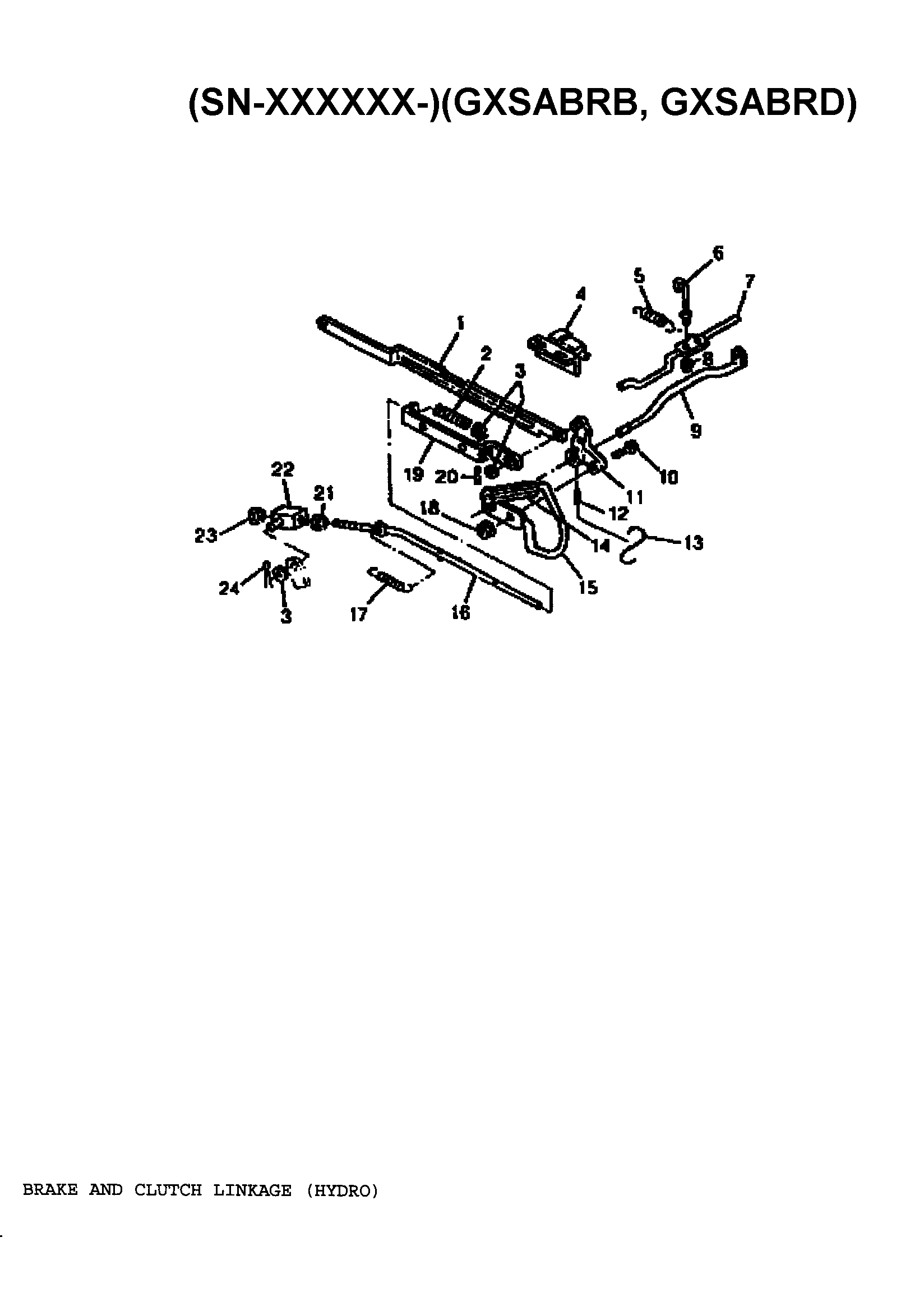 Sabre 1546 GEAR GXSABRC brake and clutch linkage (hydro) diagram
