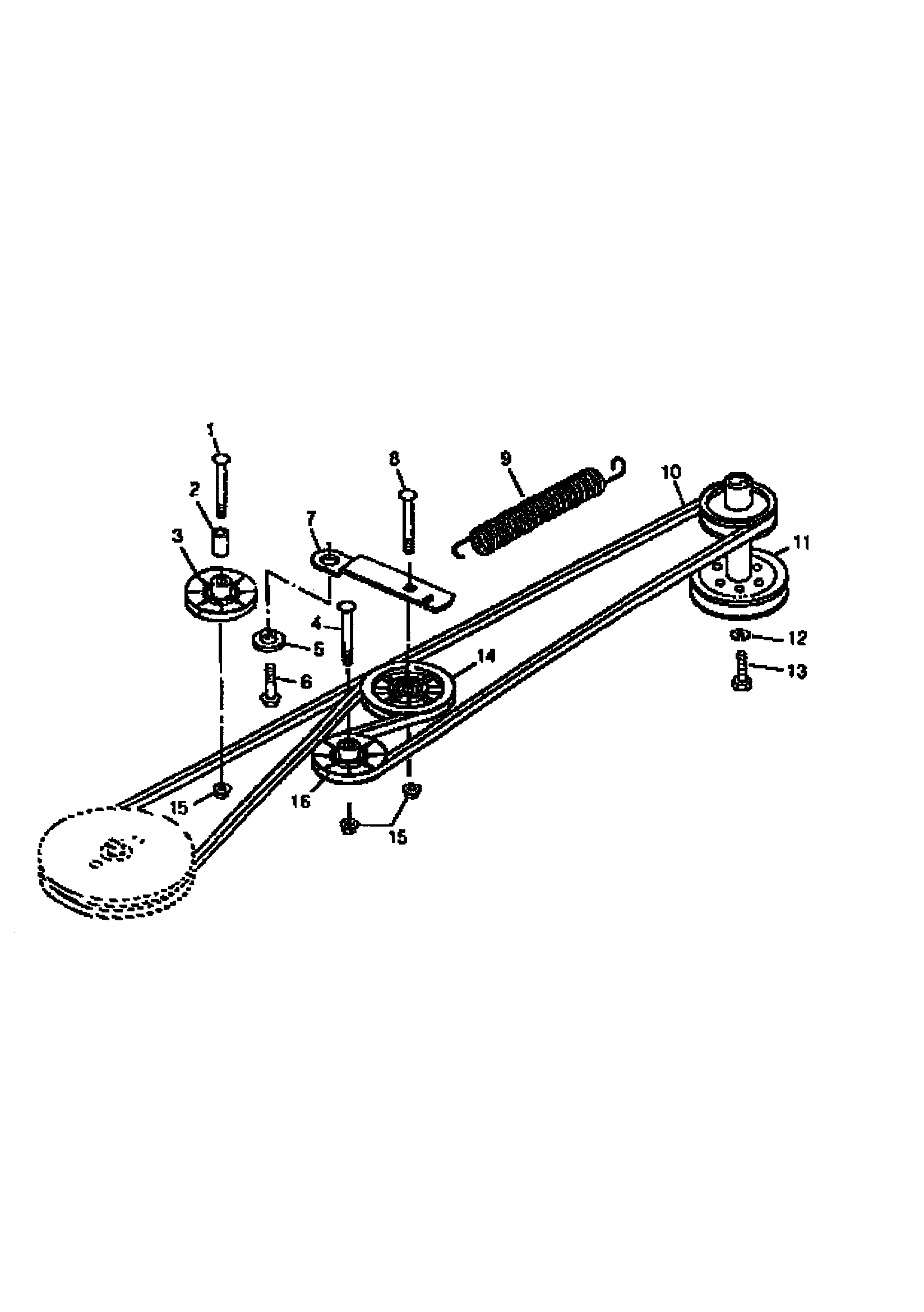 Sabre 1546 GEAR GXSABRC belt drive and idlers (hydro) diagram