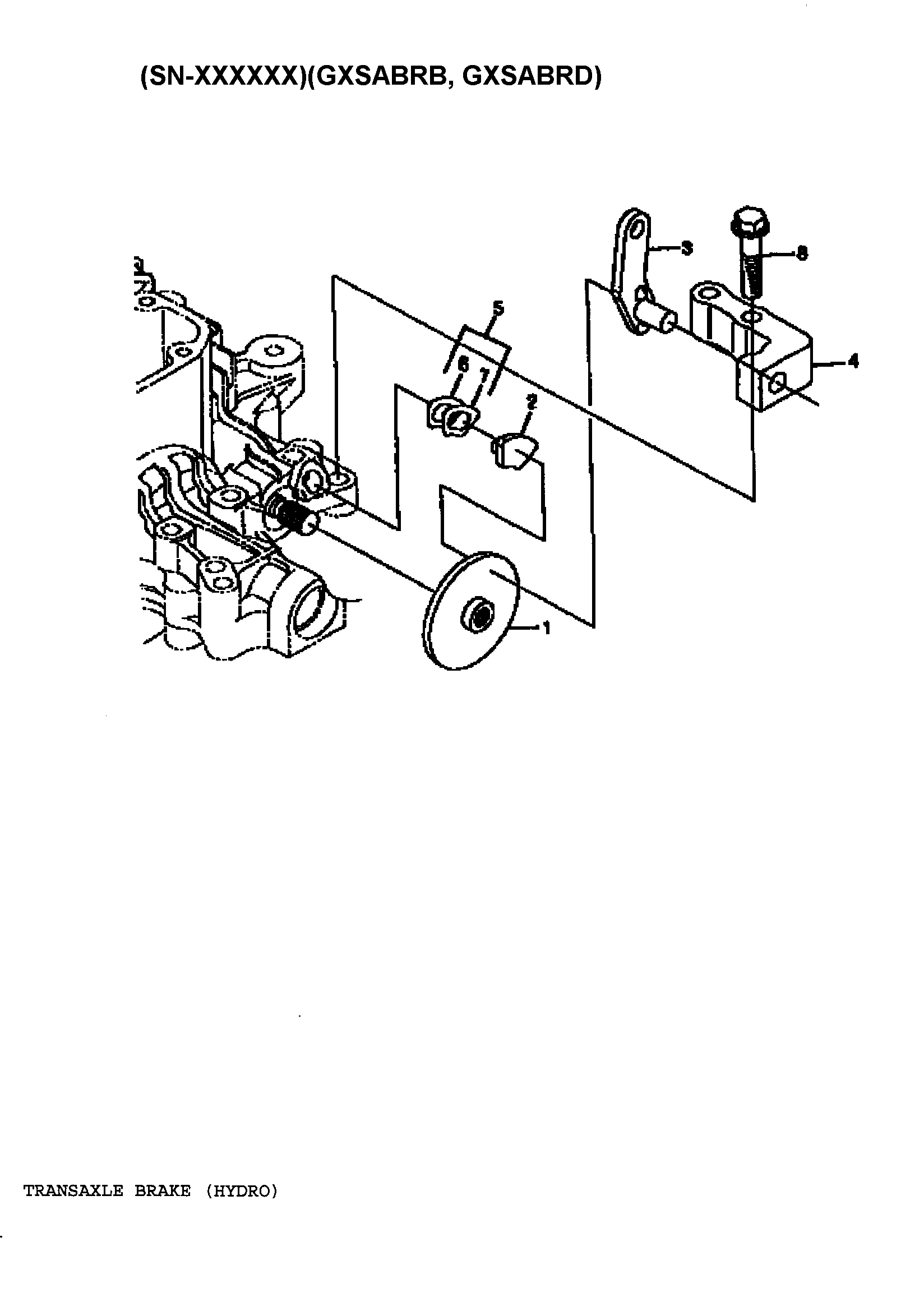 Sabre 1546 GEAR GXSABRC transaxle brake (hydro) diagram