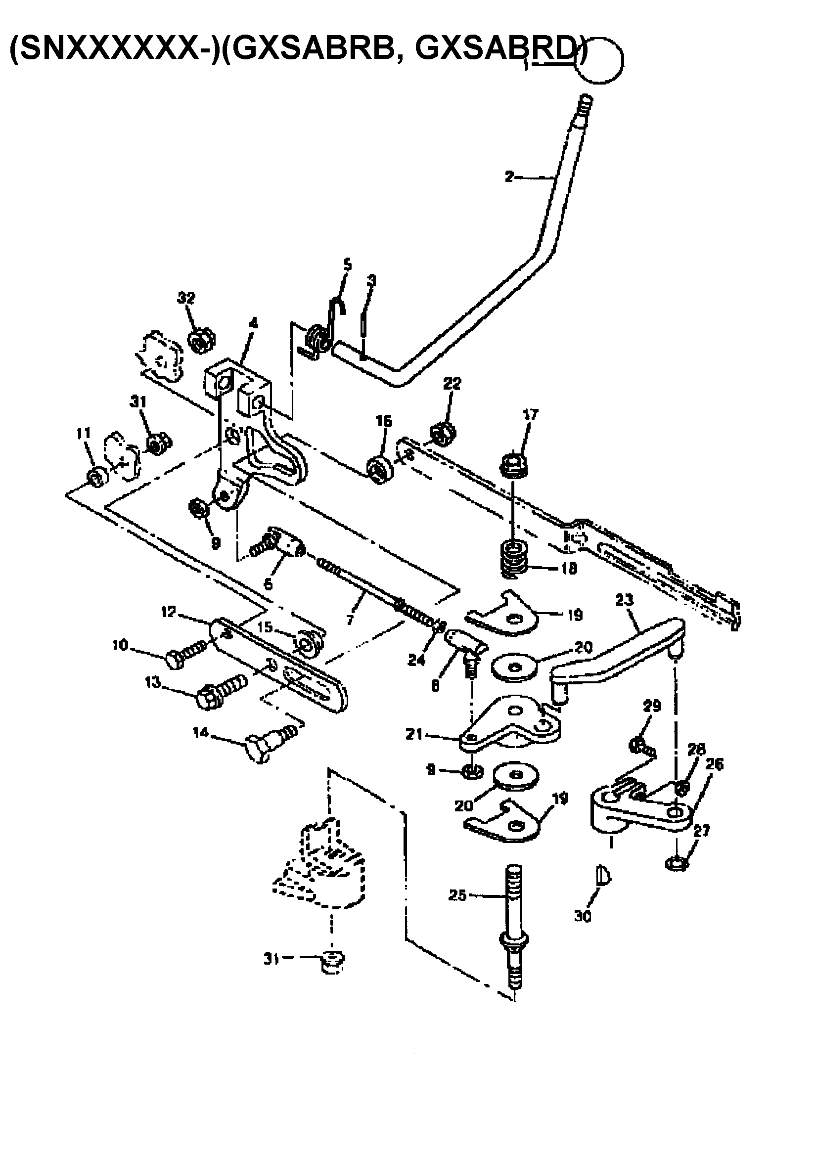 Sabre 1546 GEAR GXSABRC shifter (hydro) diagram