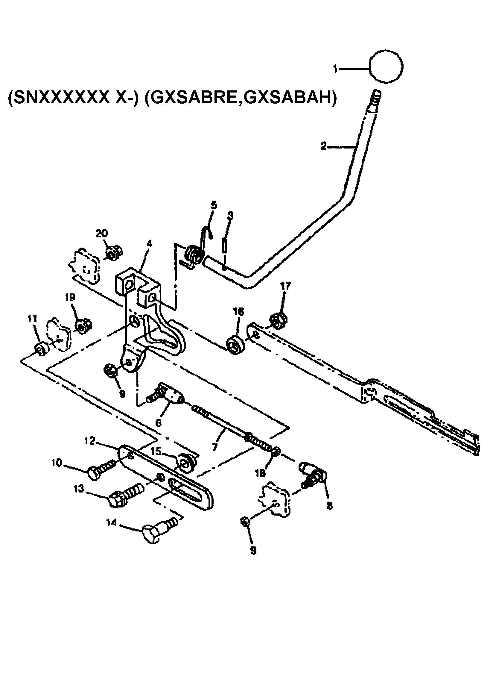 Sabre 1546 GEAR GXSABRC shifter (hydro) diagram