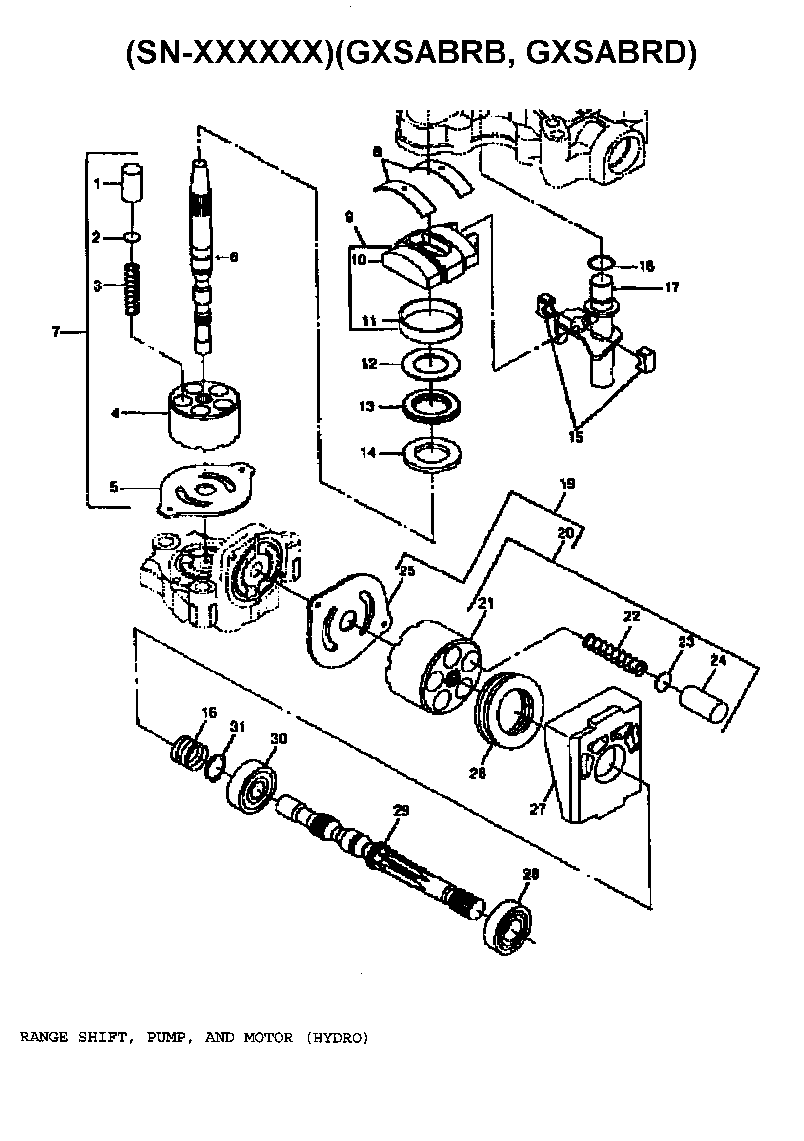 Sabre 1546 GEAR GXSABRC range shift/pump/motor (hydro) diagram