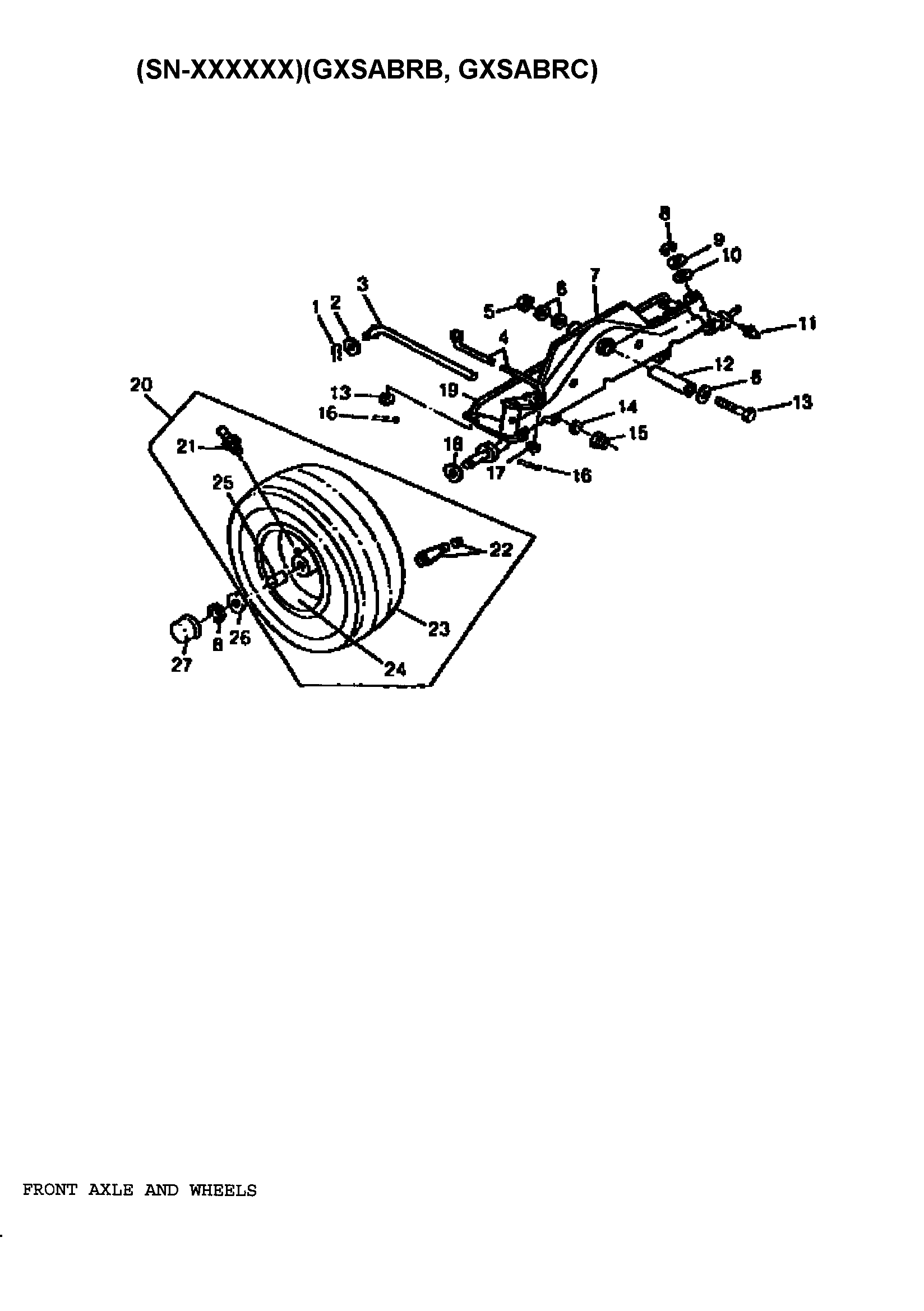 Sabre 1546 GEAR GXSABRC front axle/wheels diagram