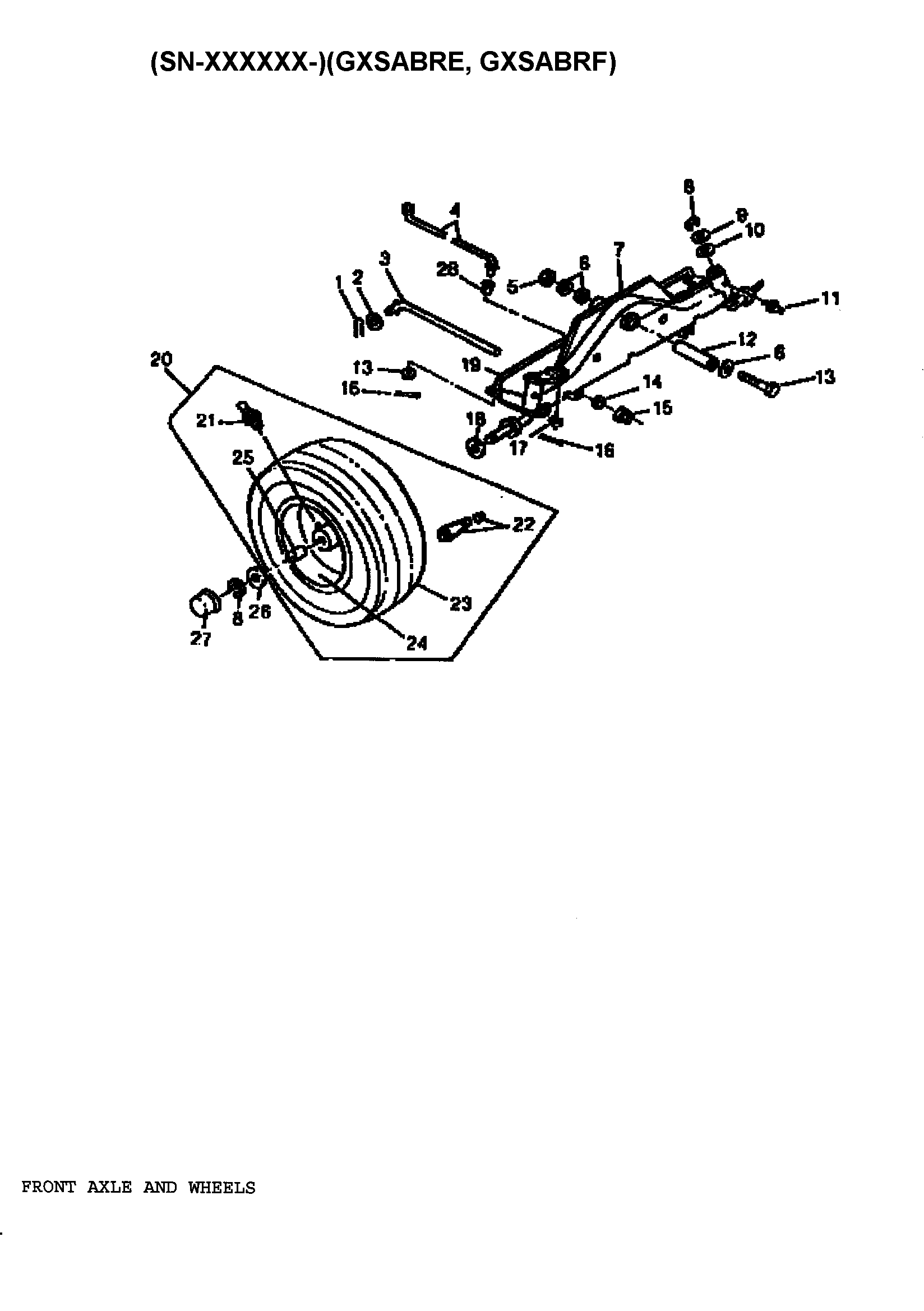 Sabre 1546 GEAR GXSABRC front axle/wheels diagram