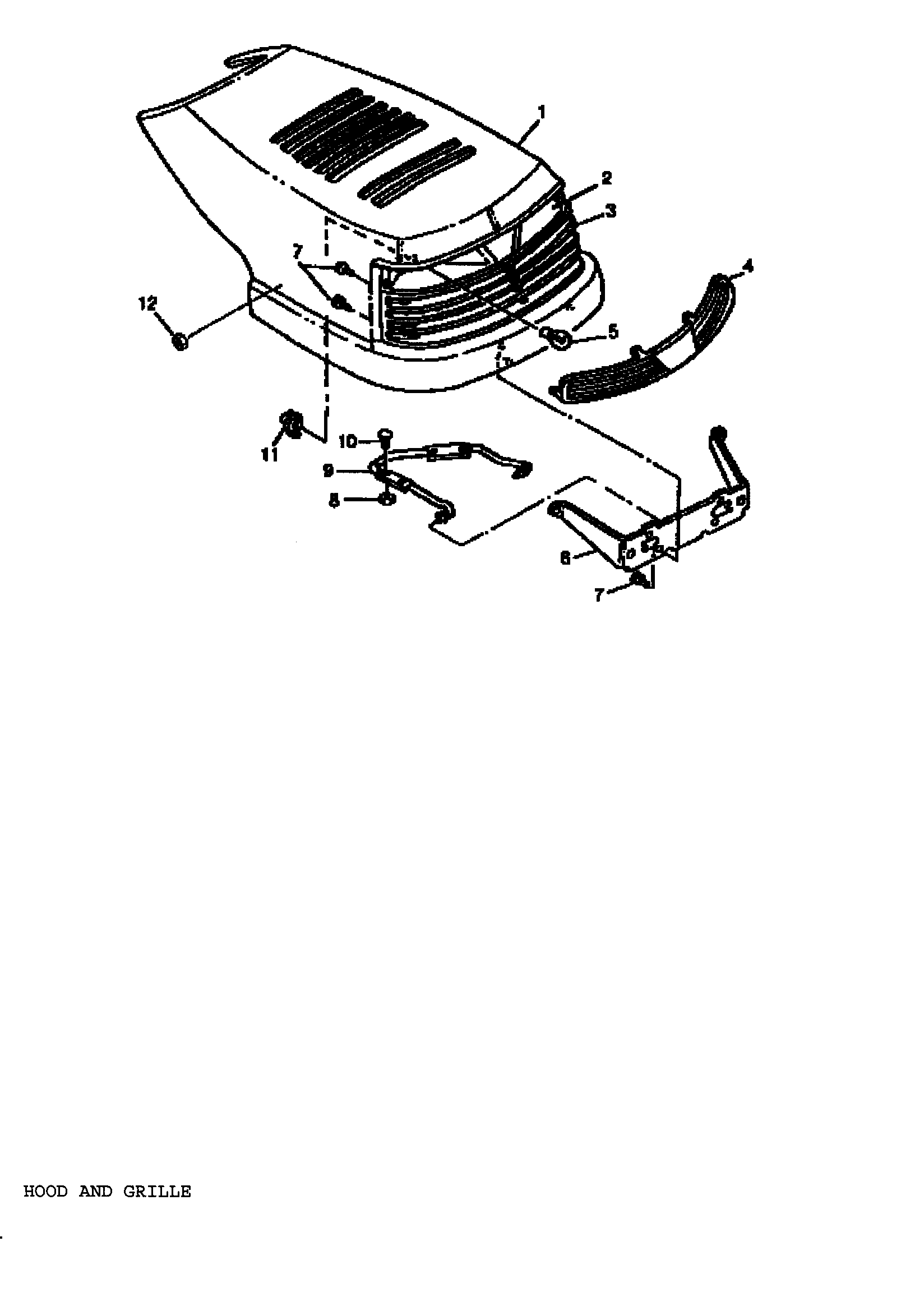 Sabre 1546 GEAR GXSABRC hood/grille diagram