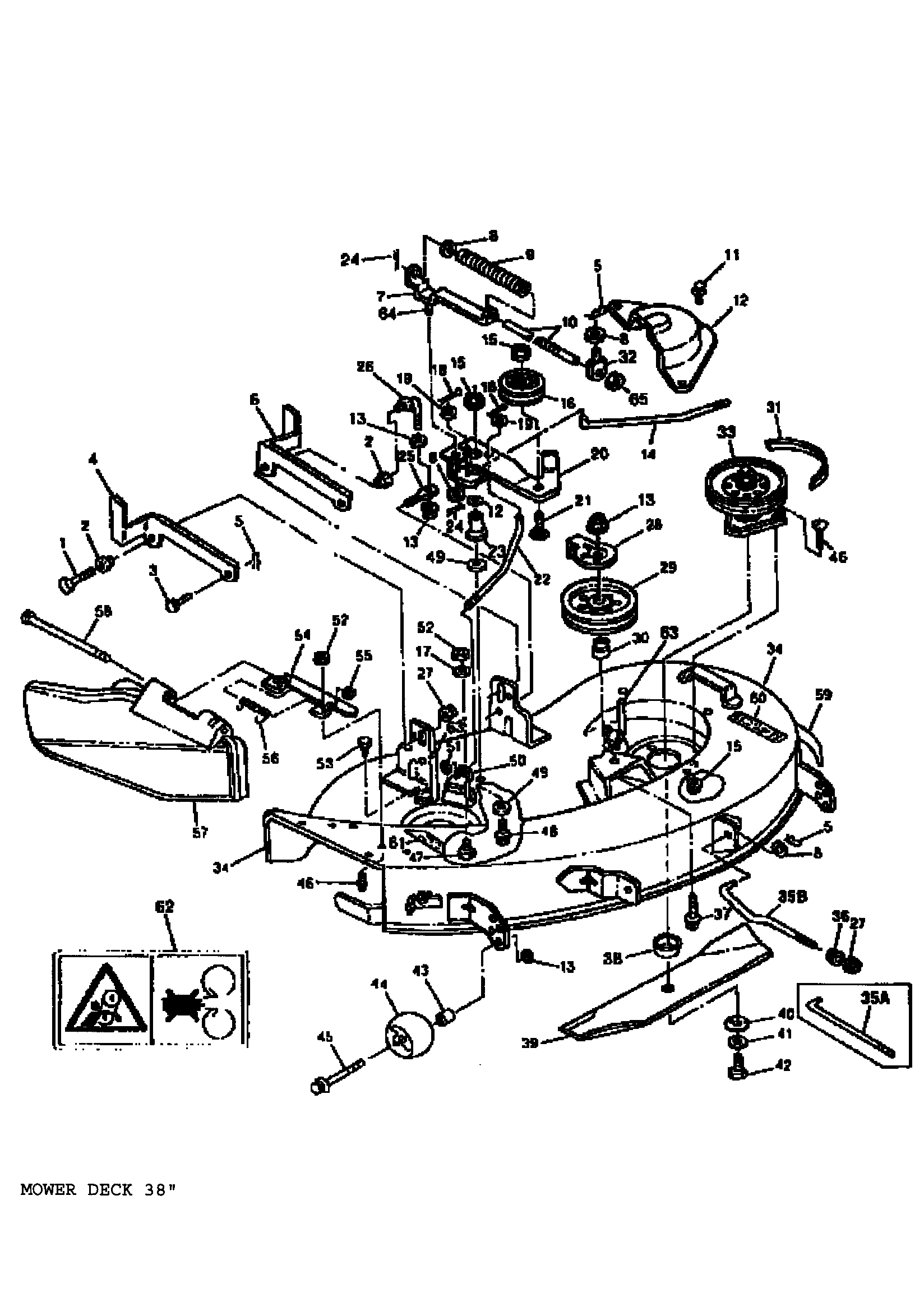 Sabre 1546 GEAR GXSABRC mower deck 38" (97cm) diagram