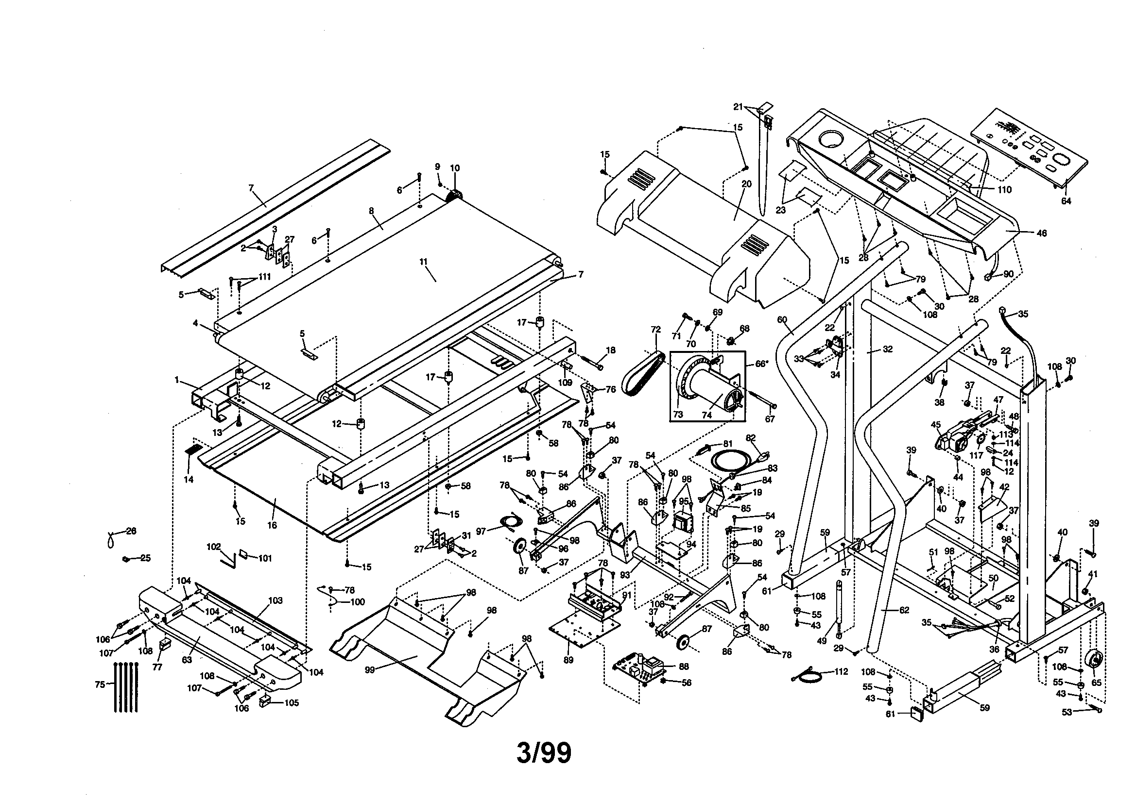 Weslo WLTL42081 unit parts diagram