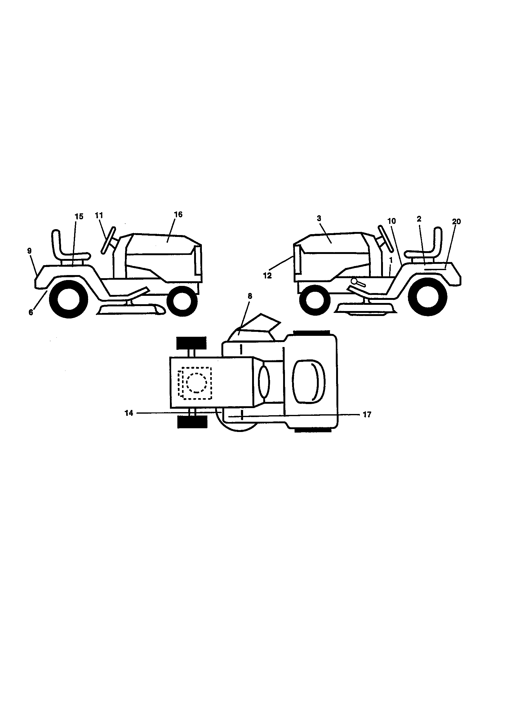 Poulan PPR16H42STA decals diagram