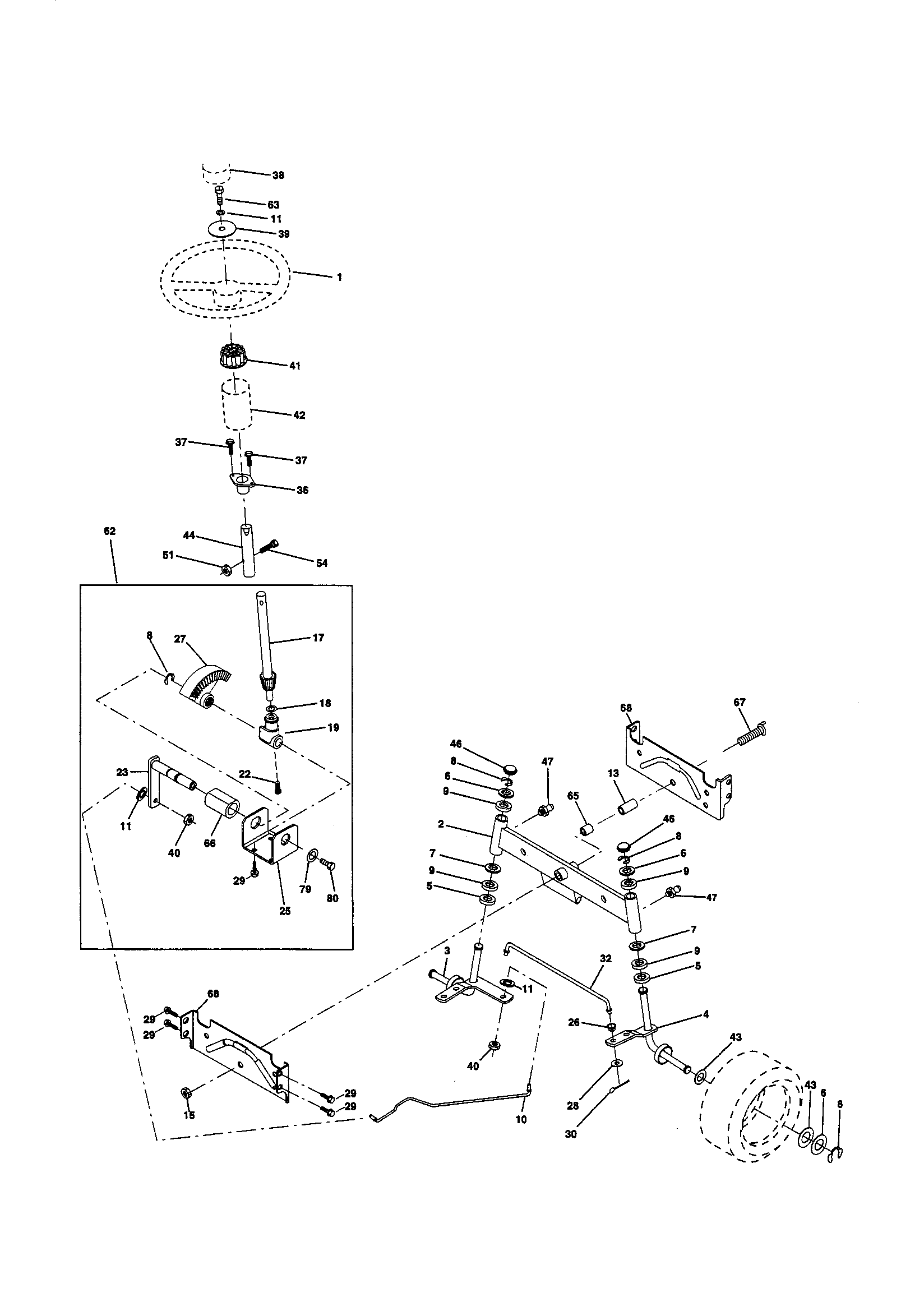 Frigidaire 259720 steering assembly diagram