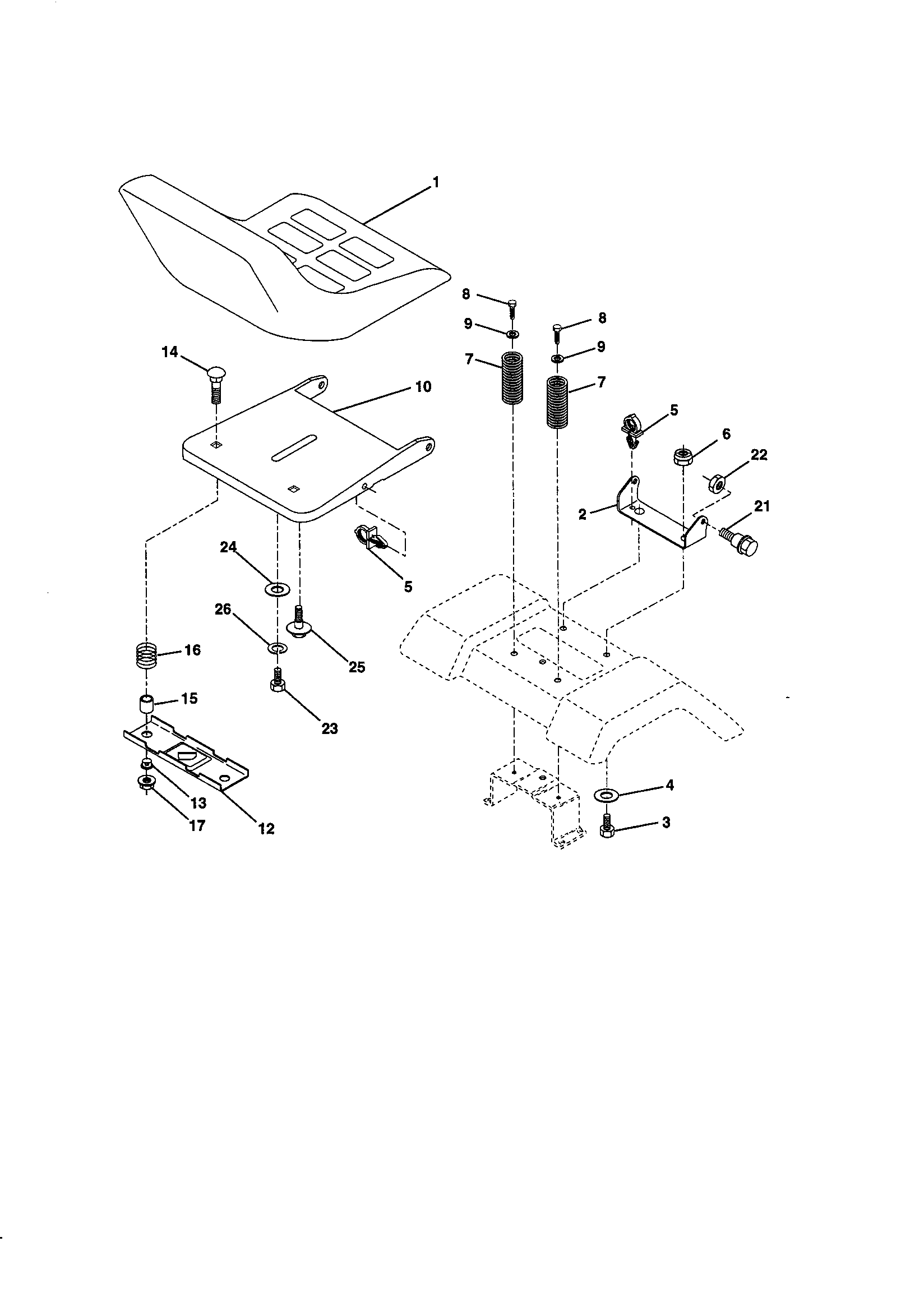 Frigidaire 259720 seat assembly diagram