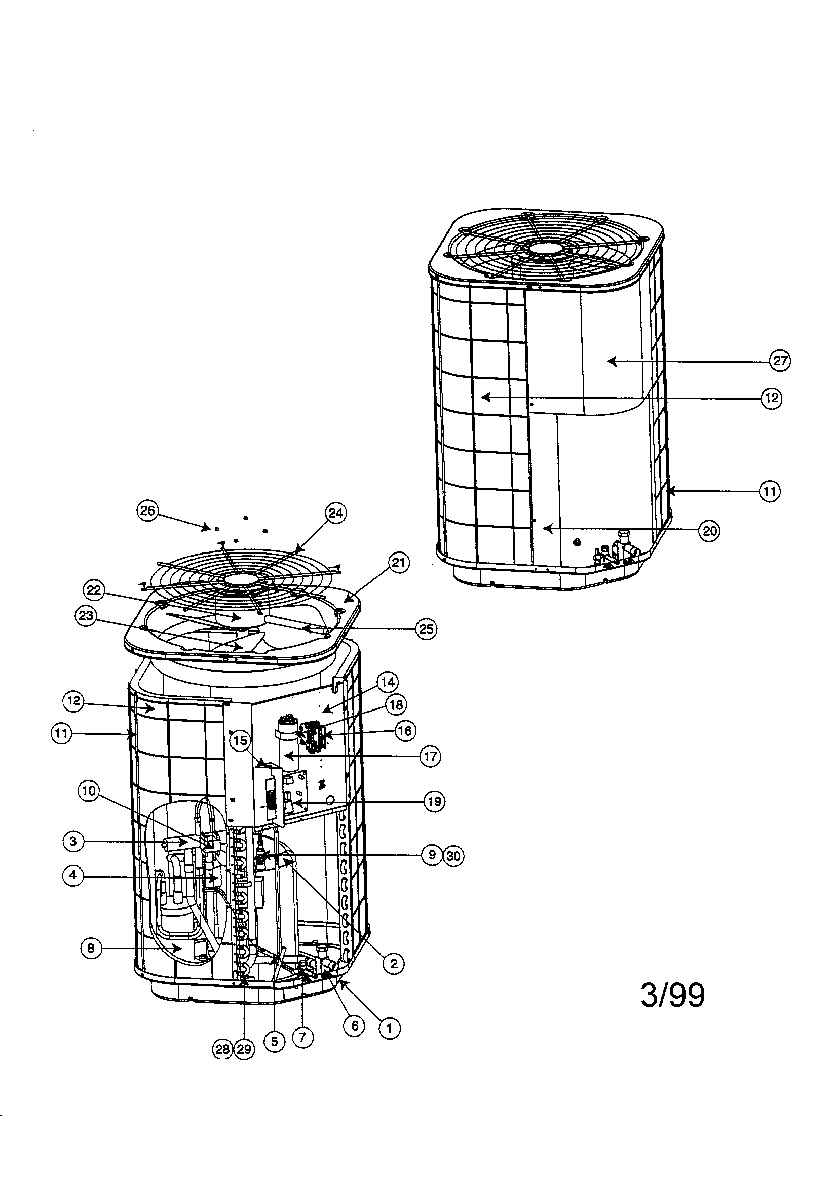 Thermal Zone CH30K-1S 10 seer split system heat pump diagram