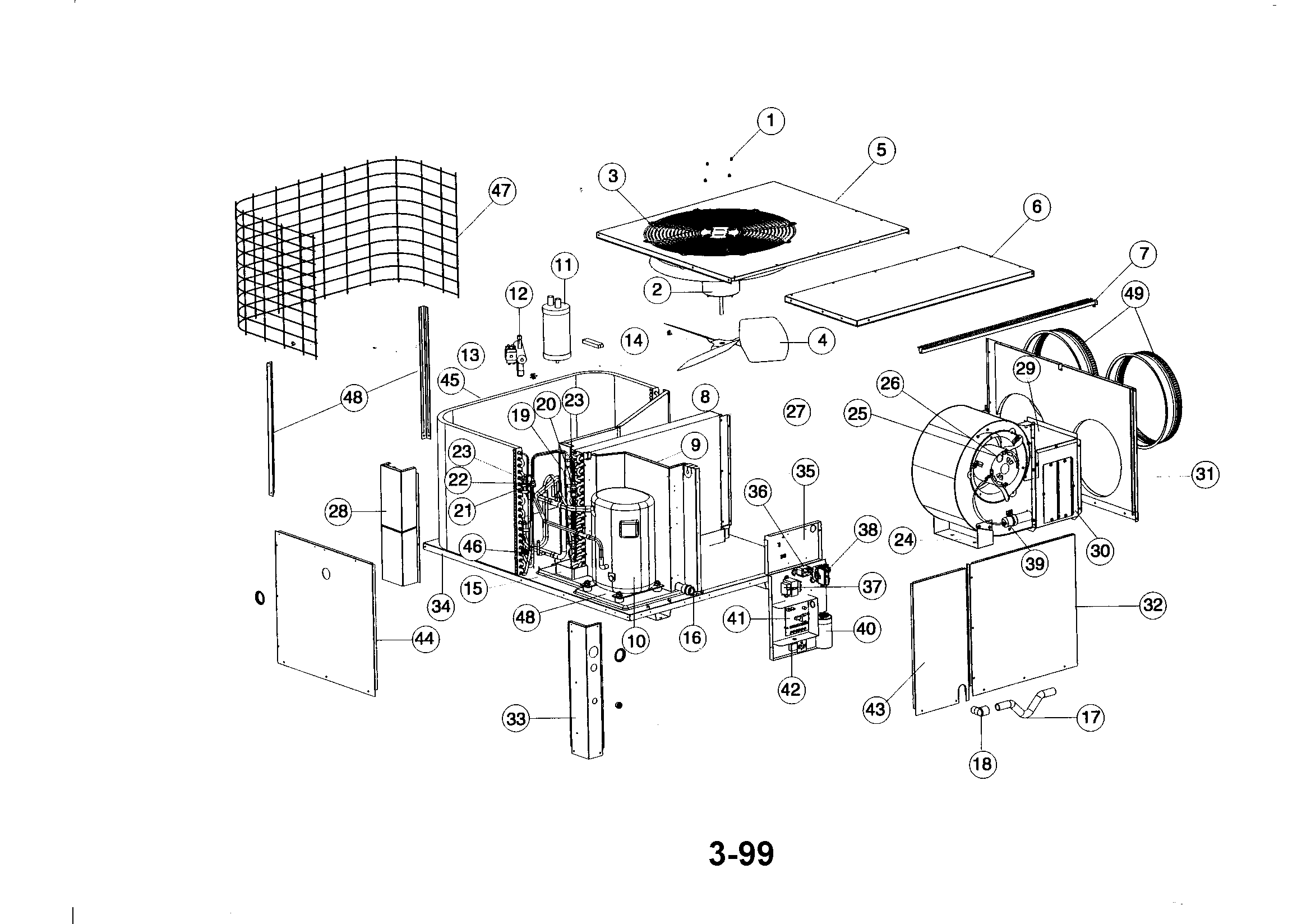 Thermal Zone PH48K-1 10 seer split system heat pump diagram