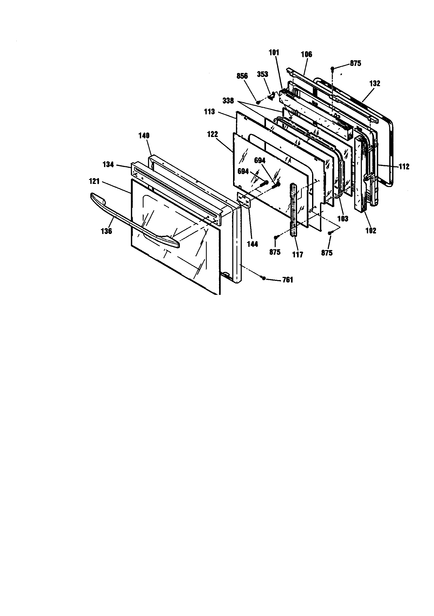 Kenmore 91148389890 upper door diagram