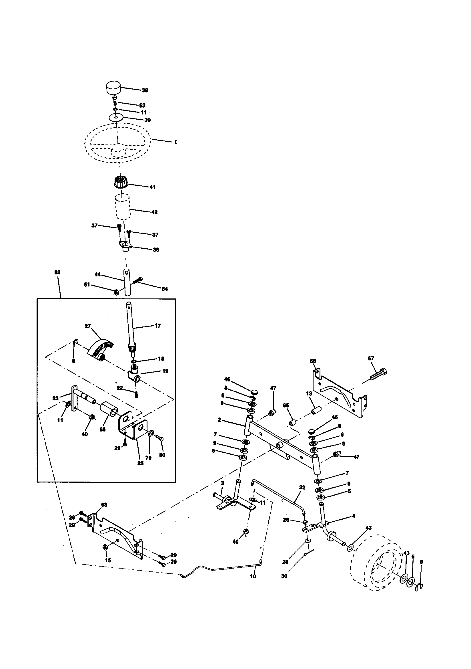 Craftsman 917258331 steering assembly diagram