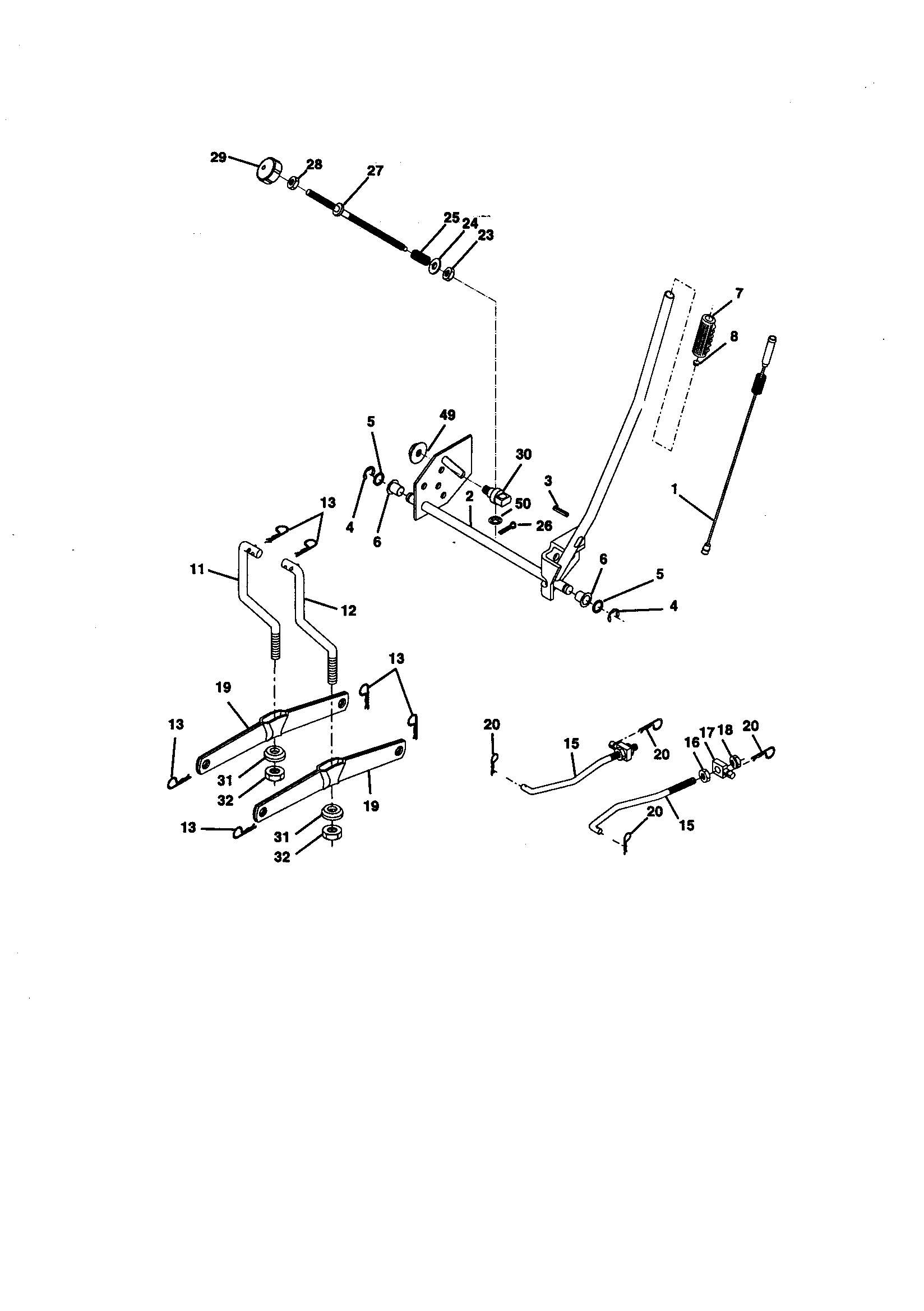 Craftsman 917258331 mower lift diagram