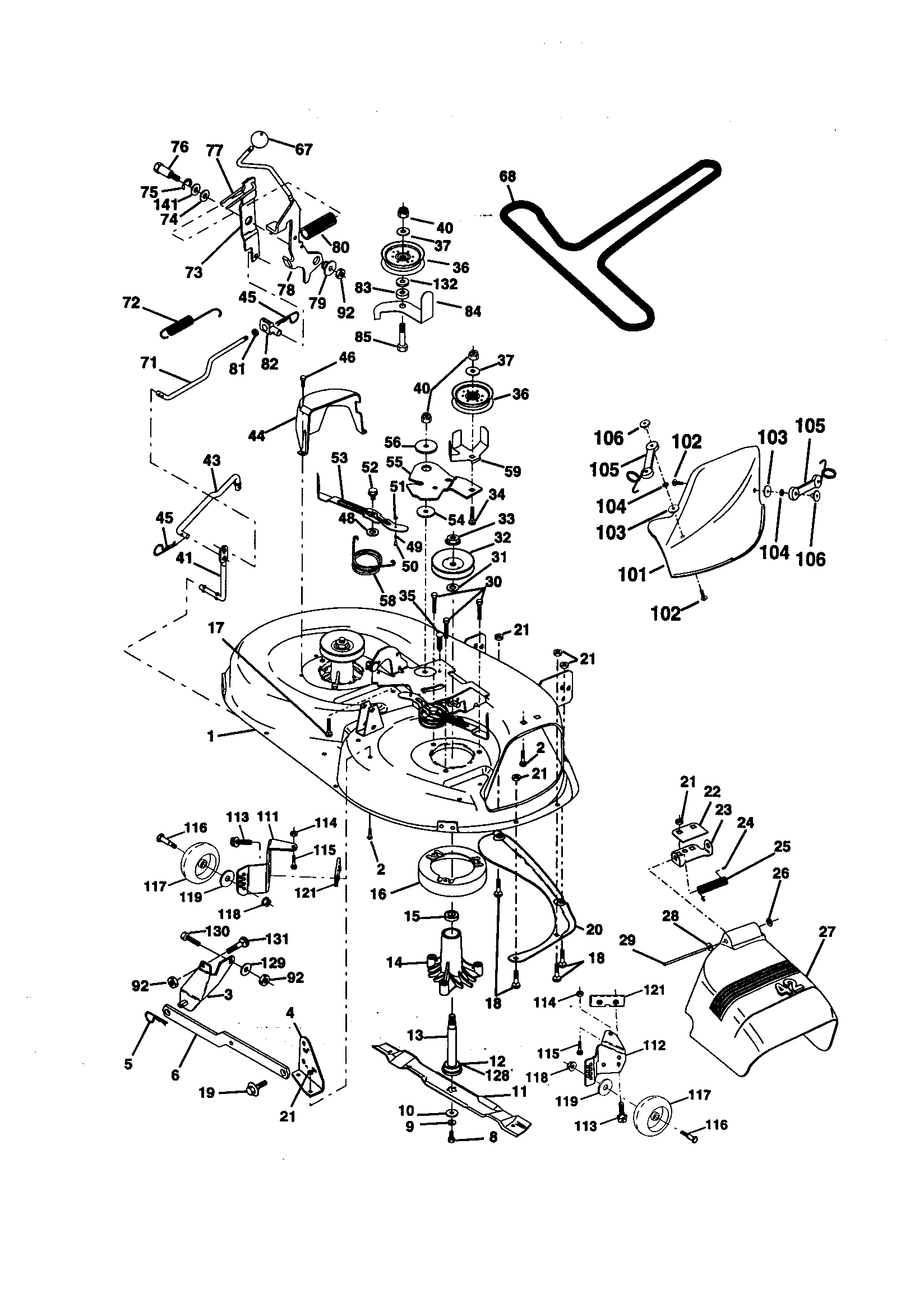 Craftsman 917258331 mower deck diagram