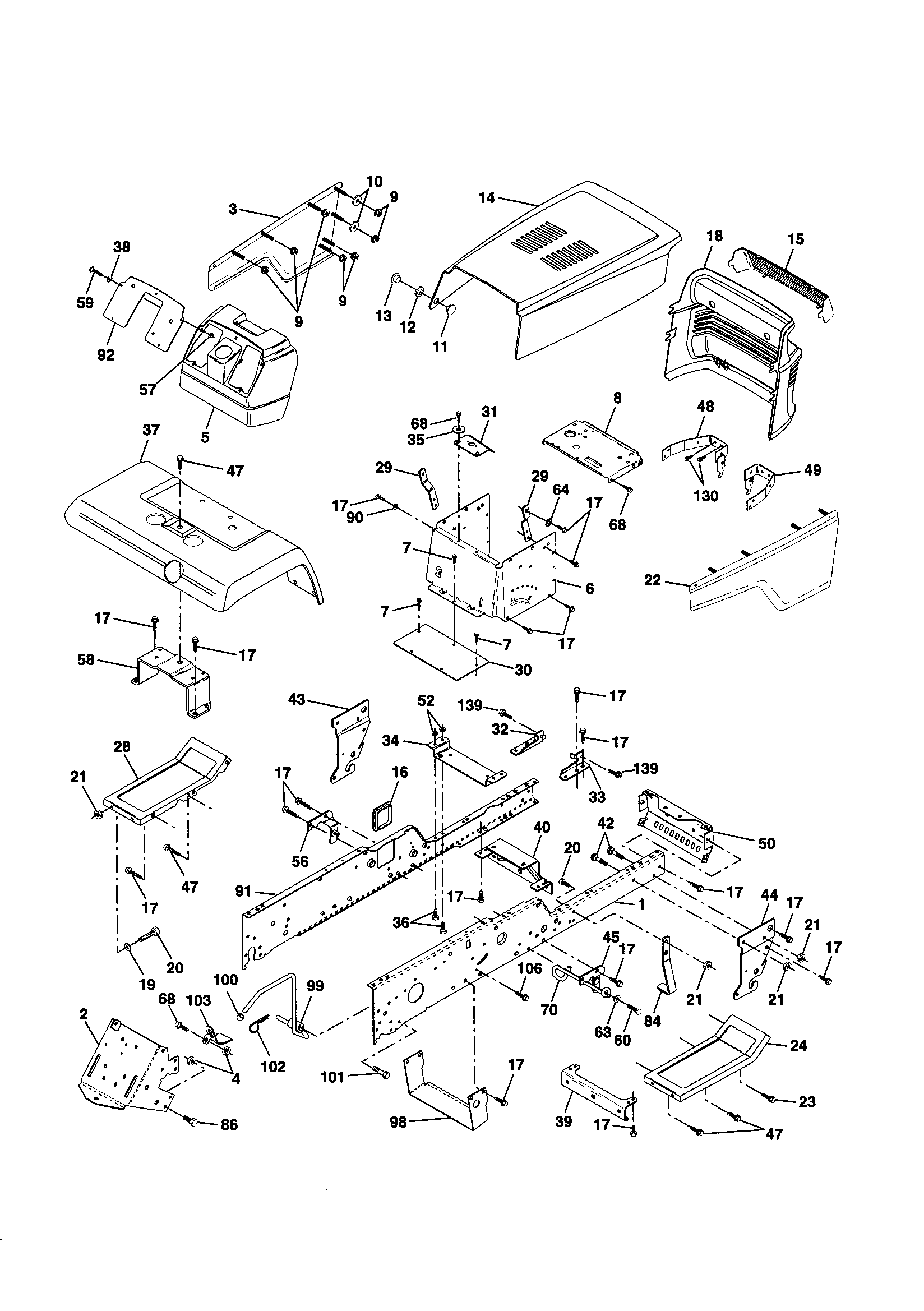 Frigidaire PPRGT20H50A chassis and enclosures diagram
