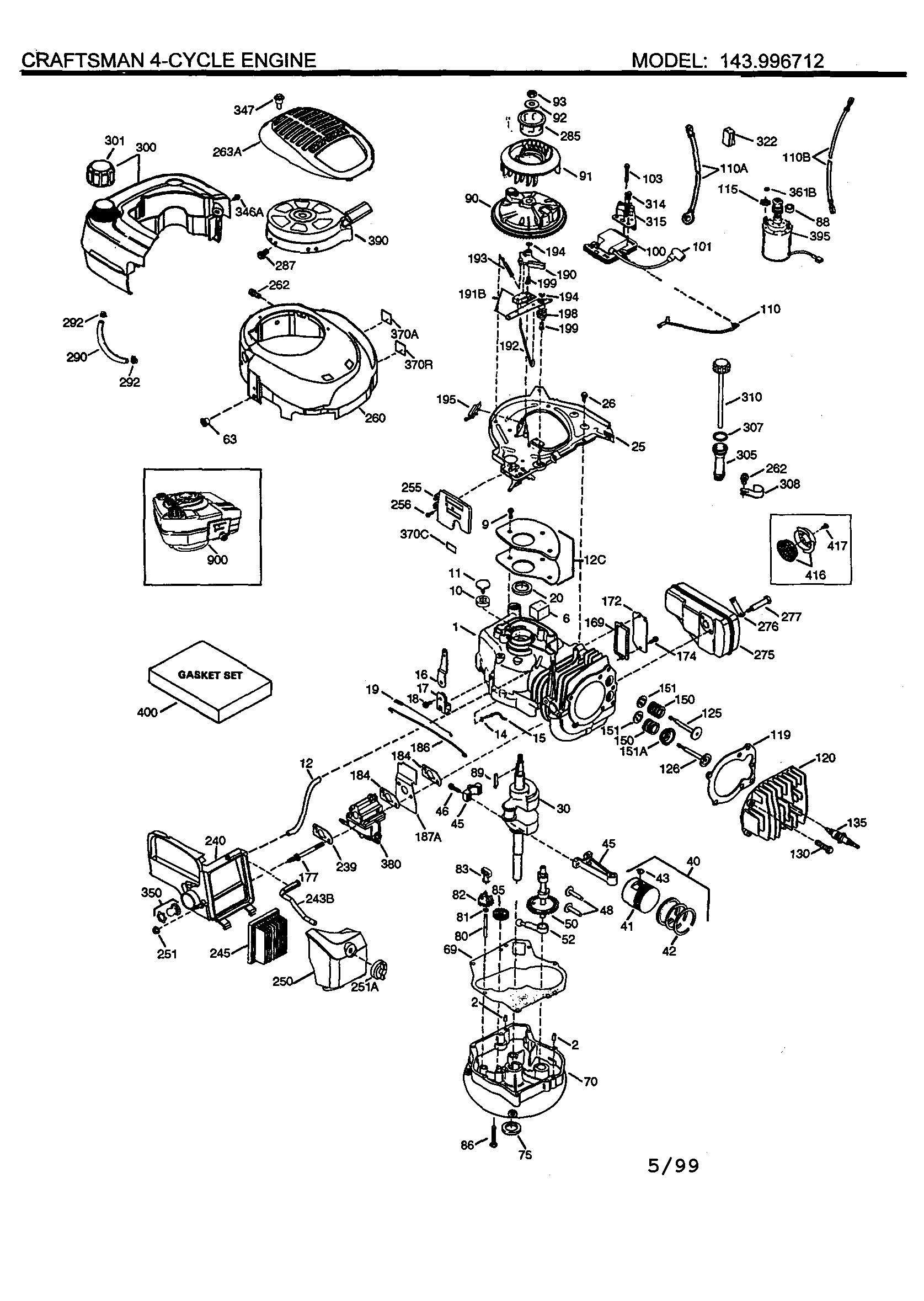 Craftsman 917377970 craftsman 4-cycle engine diagram