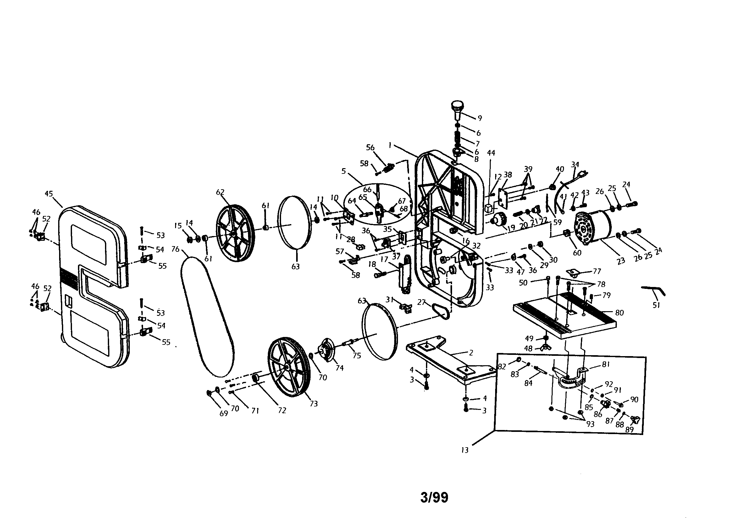 Pro-Tech 3203 main assembly diagram