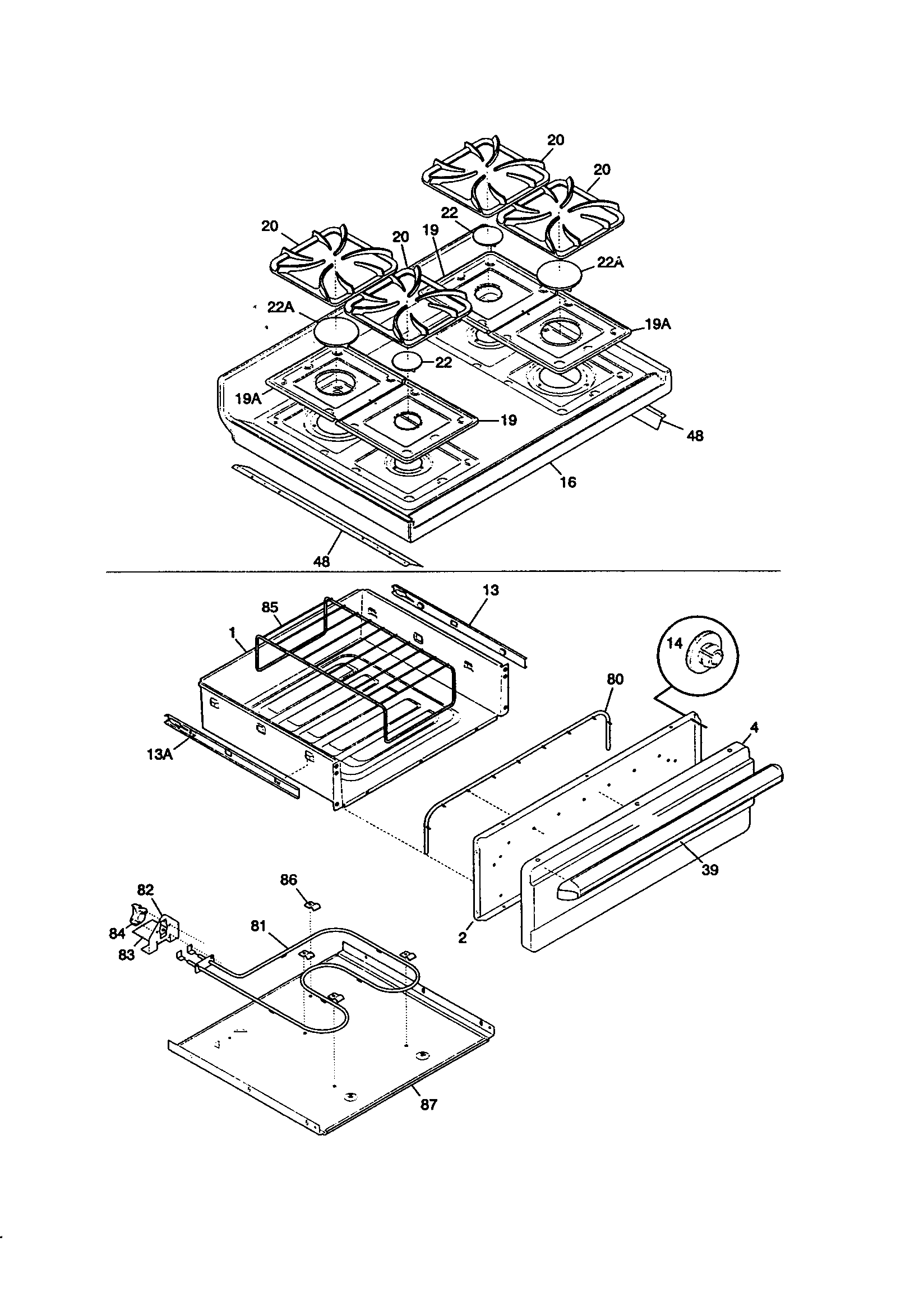Kenmore 79075742990 top/drawer diagram