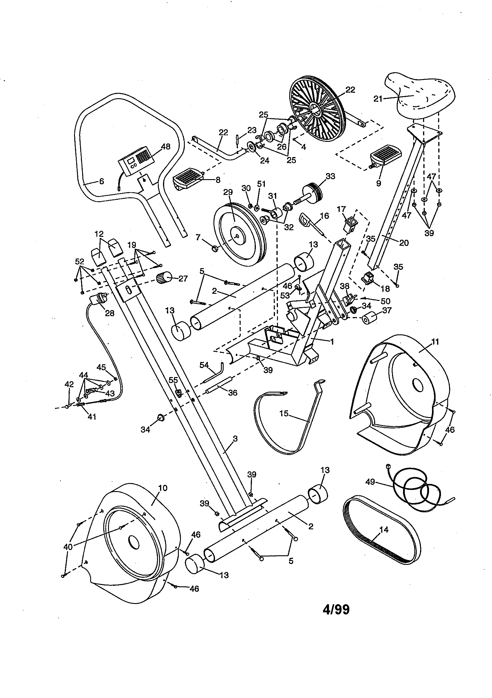 Weslo WLEX30380 unit parts diagram