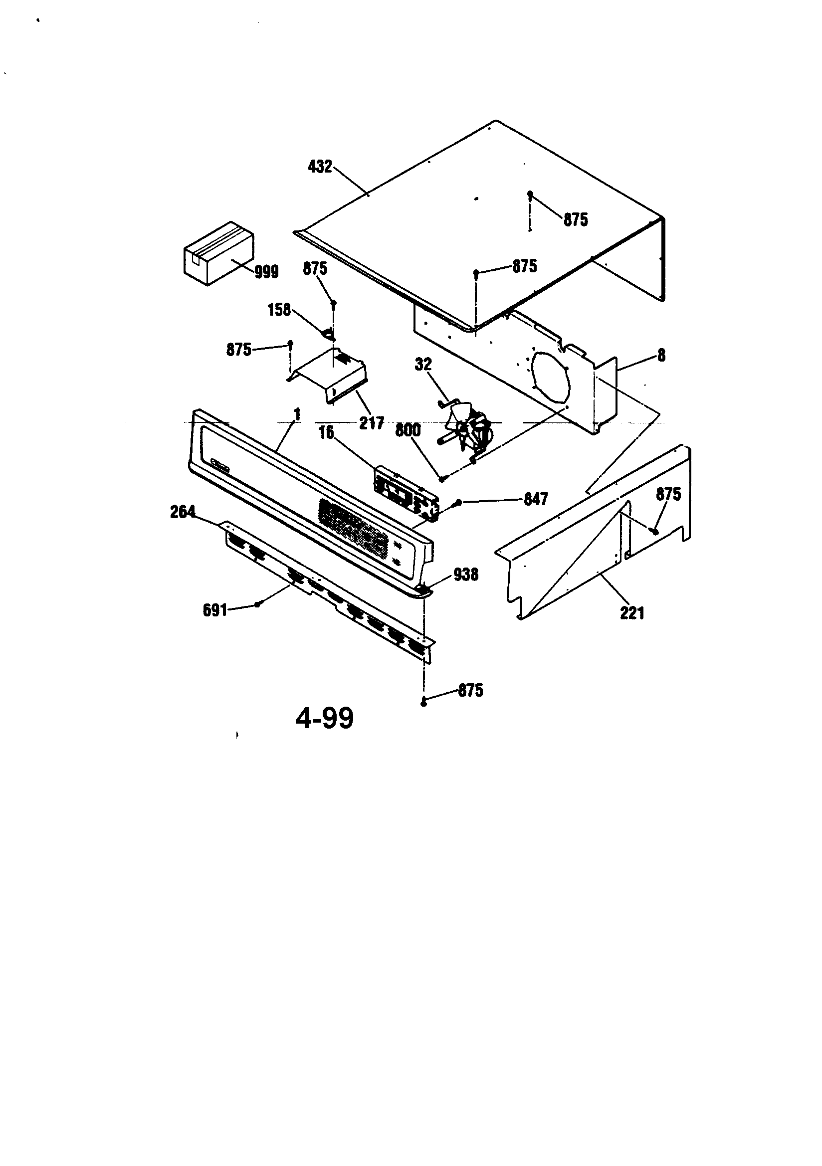 Kenmore 91147189890 control section diagram