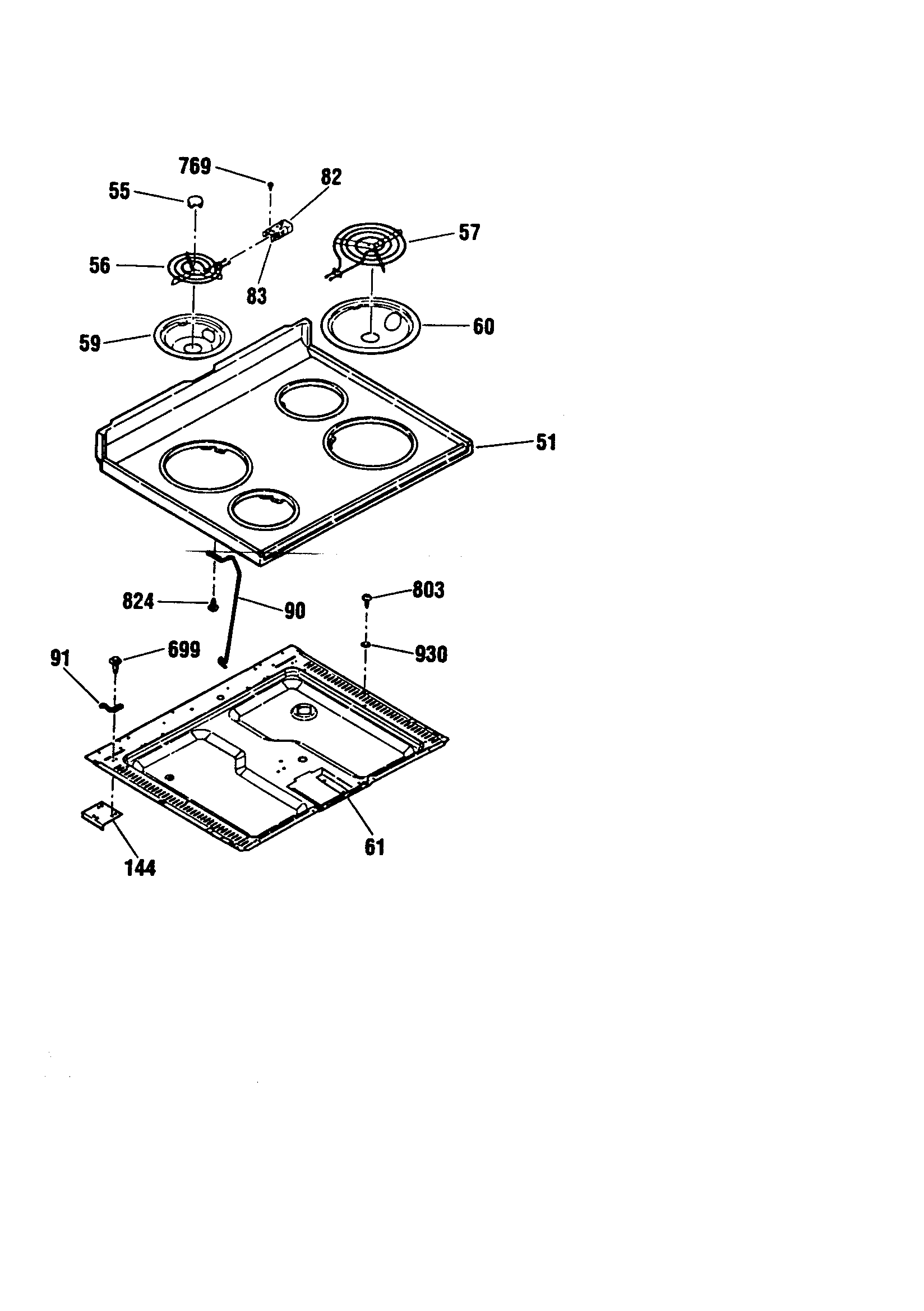 Kenmore 91194486891 maintop diagram