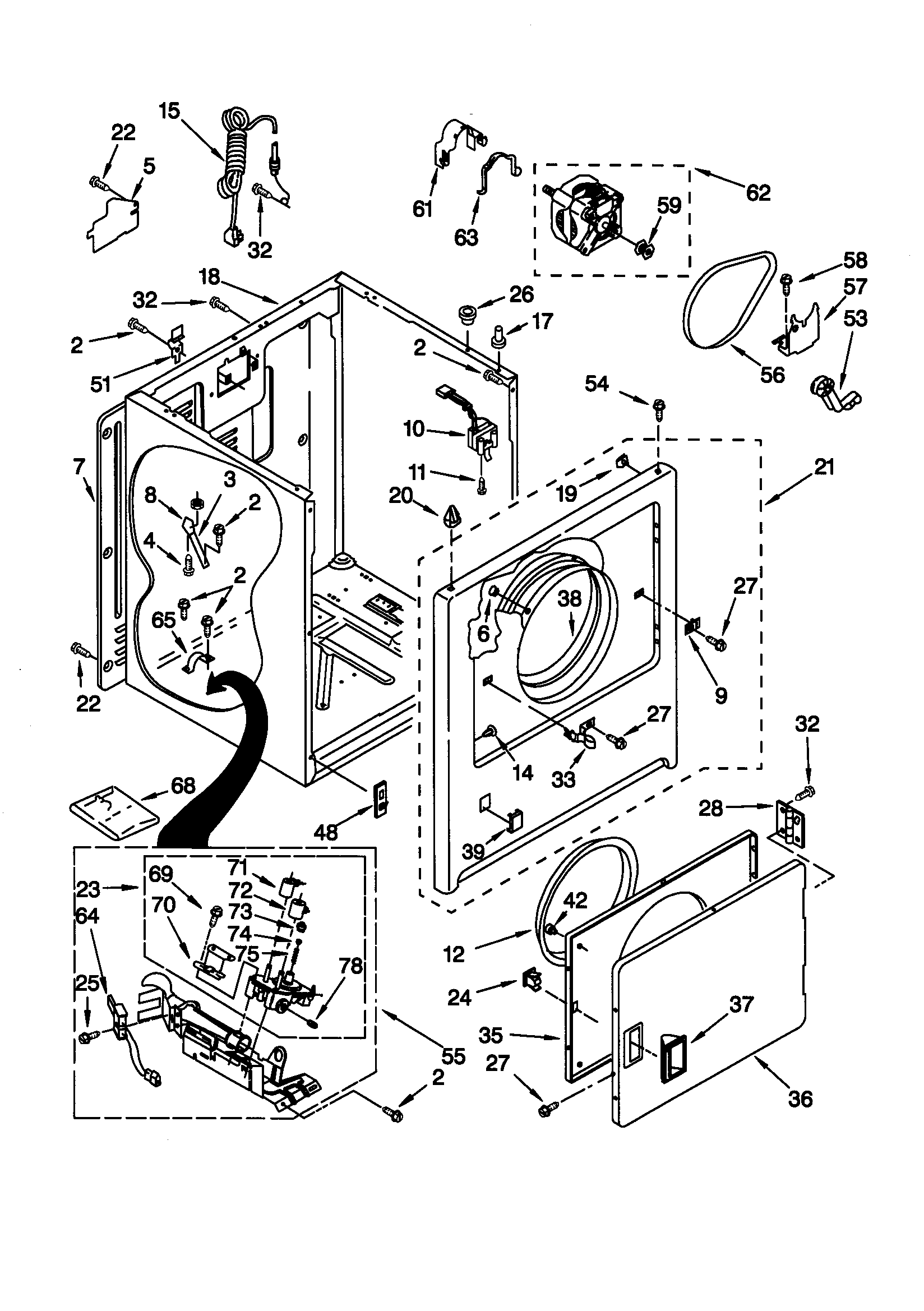 Kenmore 11079032990 cabinet diagram