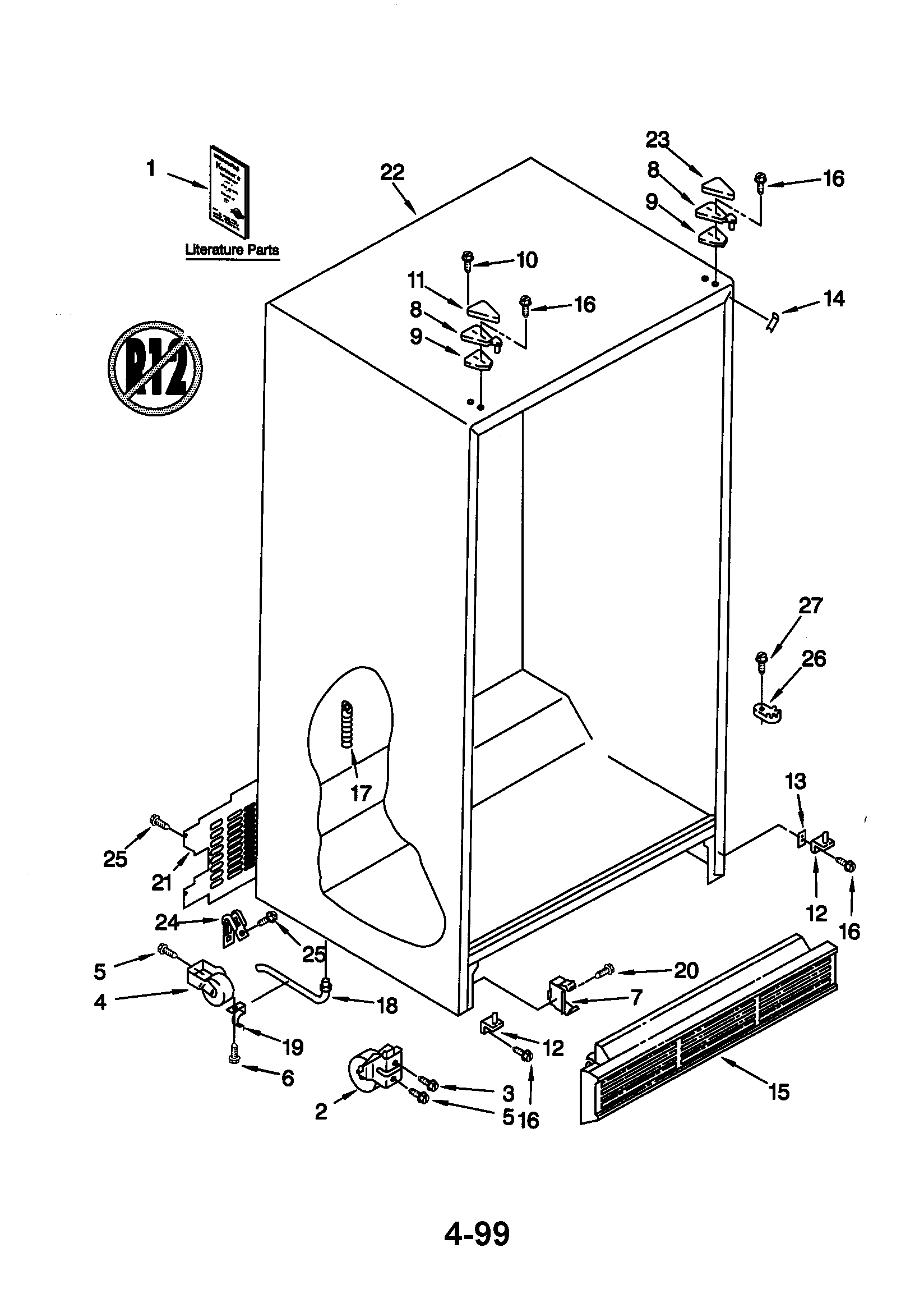 Kenmore 10659245991 cabinet diagram