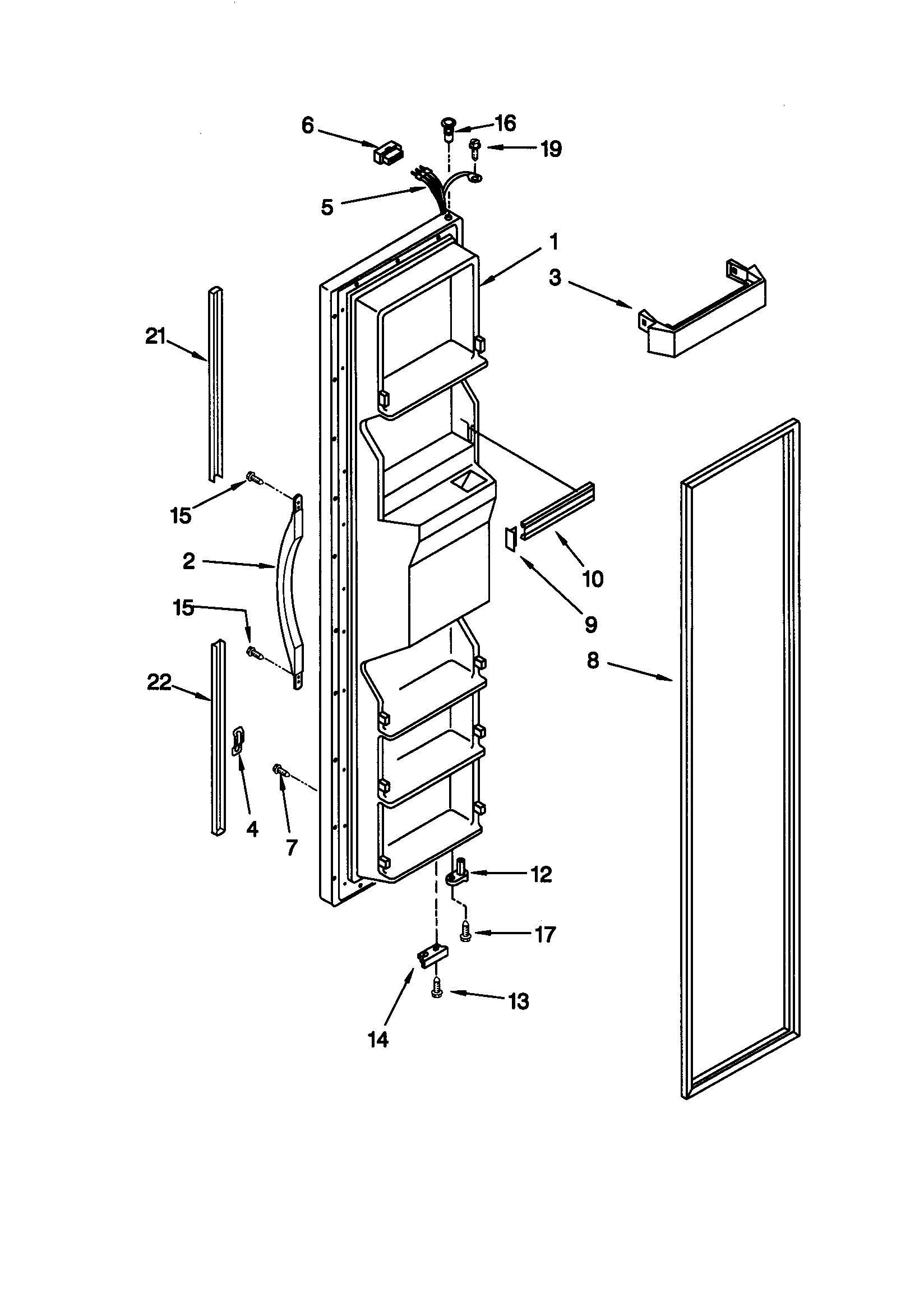 Kenmore 10659245991 freezer door diagram