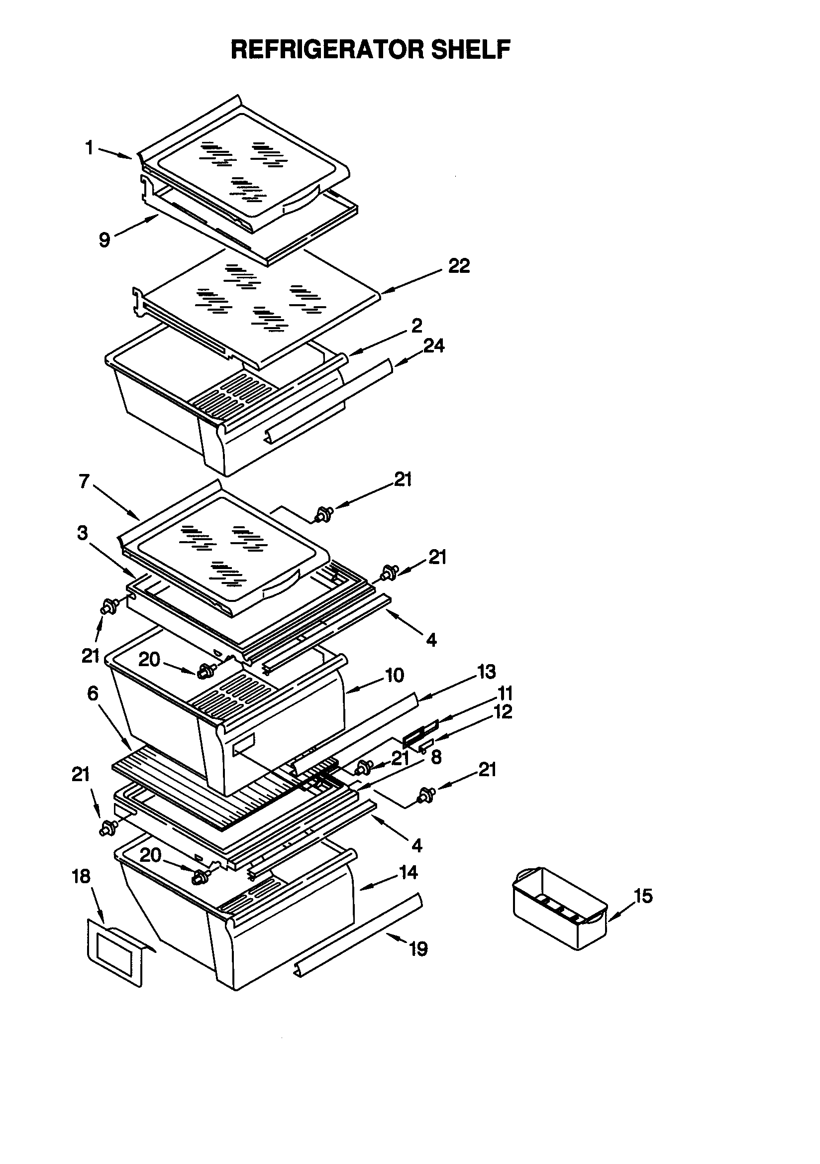 Kenmore 10658287892 refrigerator shelf diagram