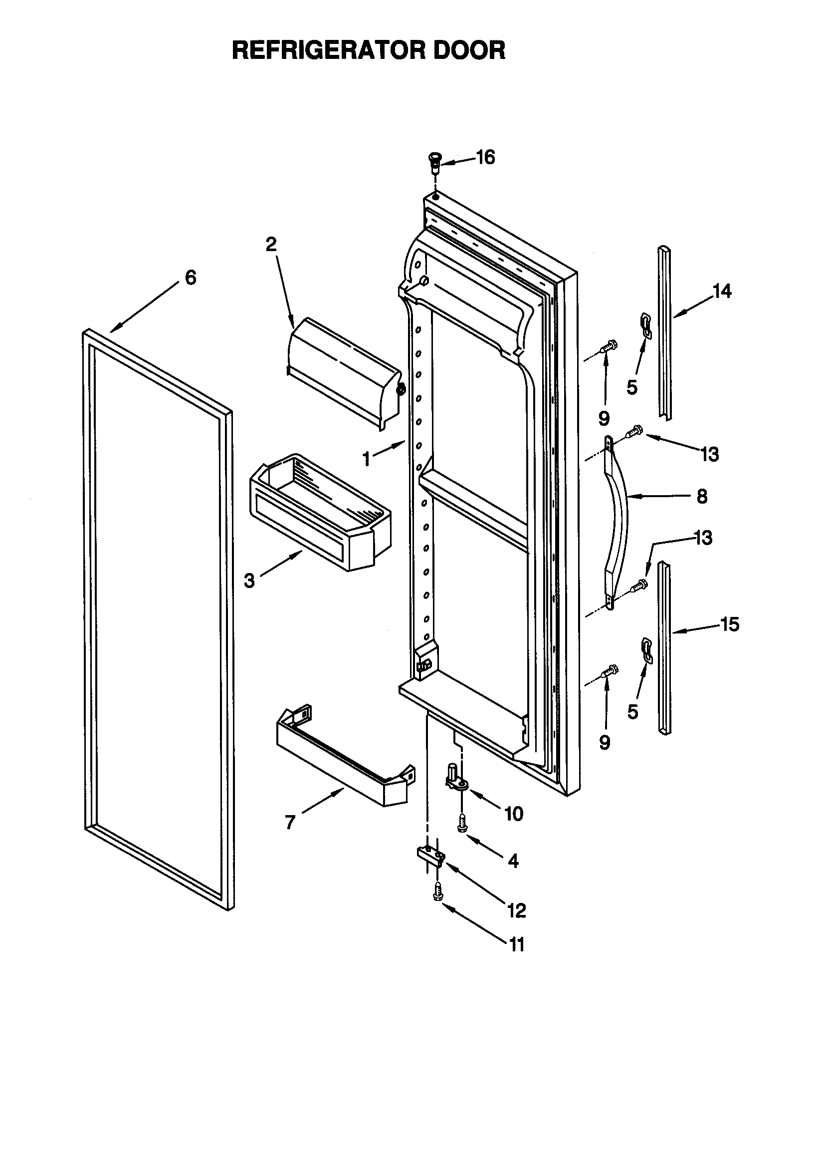 Kenmore 10658287892 refrigerator doot diagram
