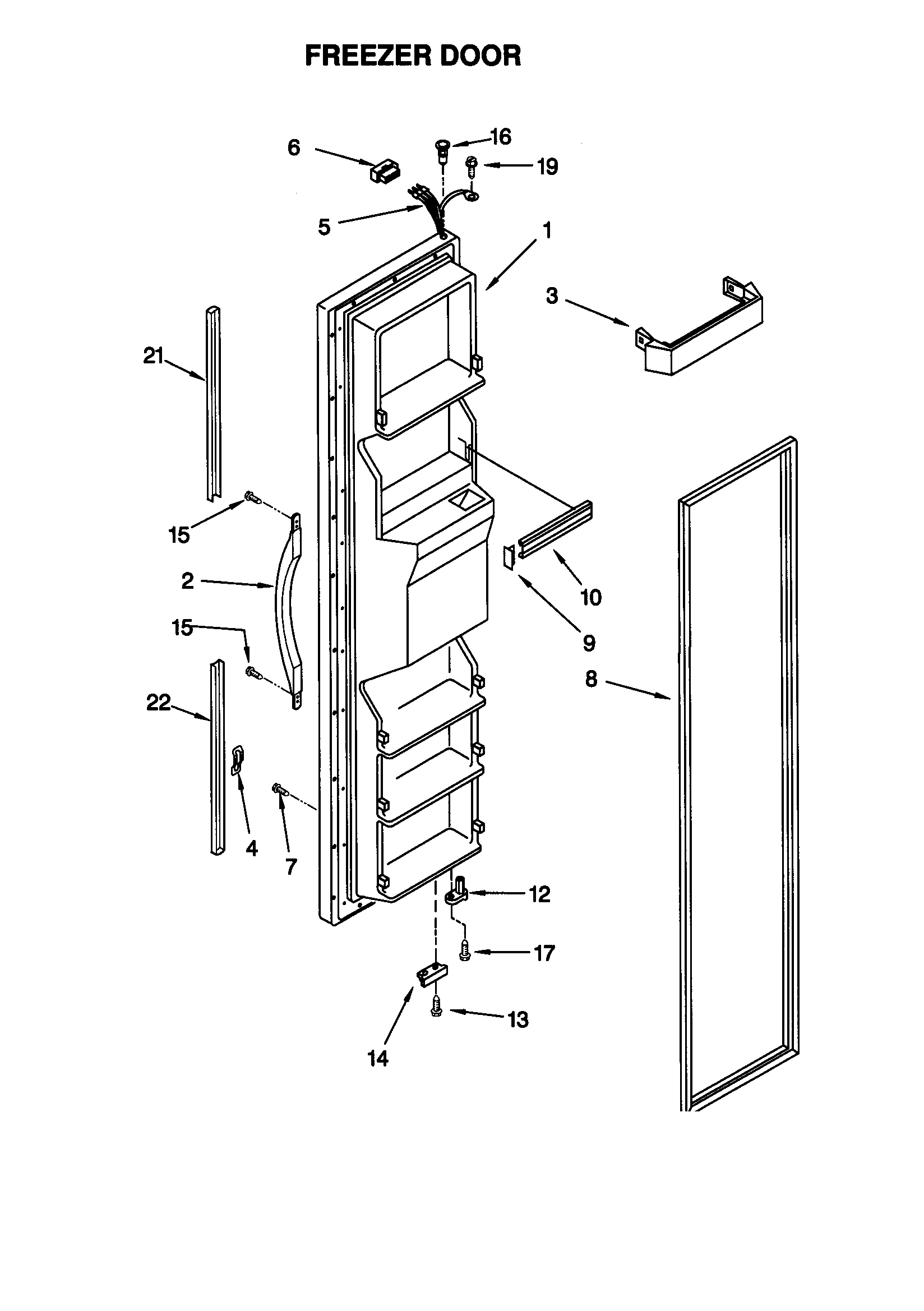 Kenmore 10658287892 freezer door diagram