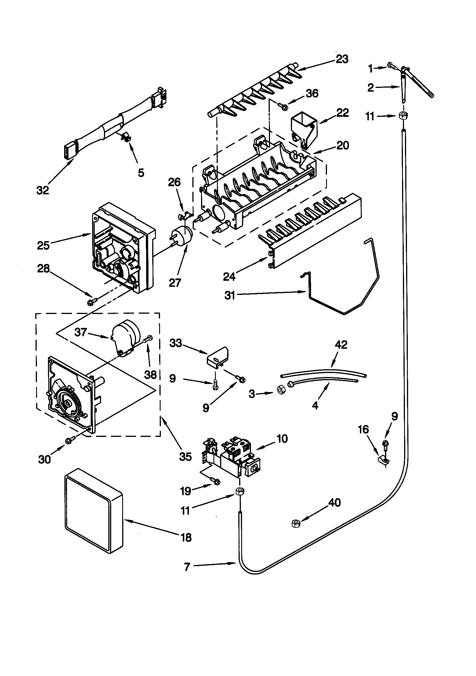 Kenmore 10658287892 icemaker diagram