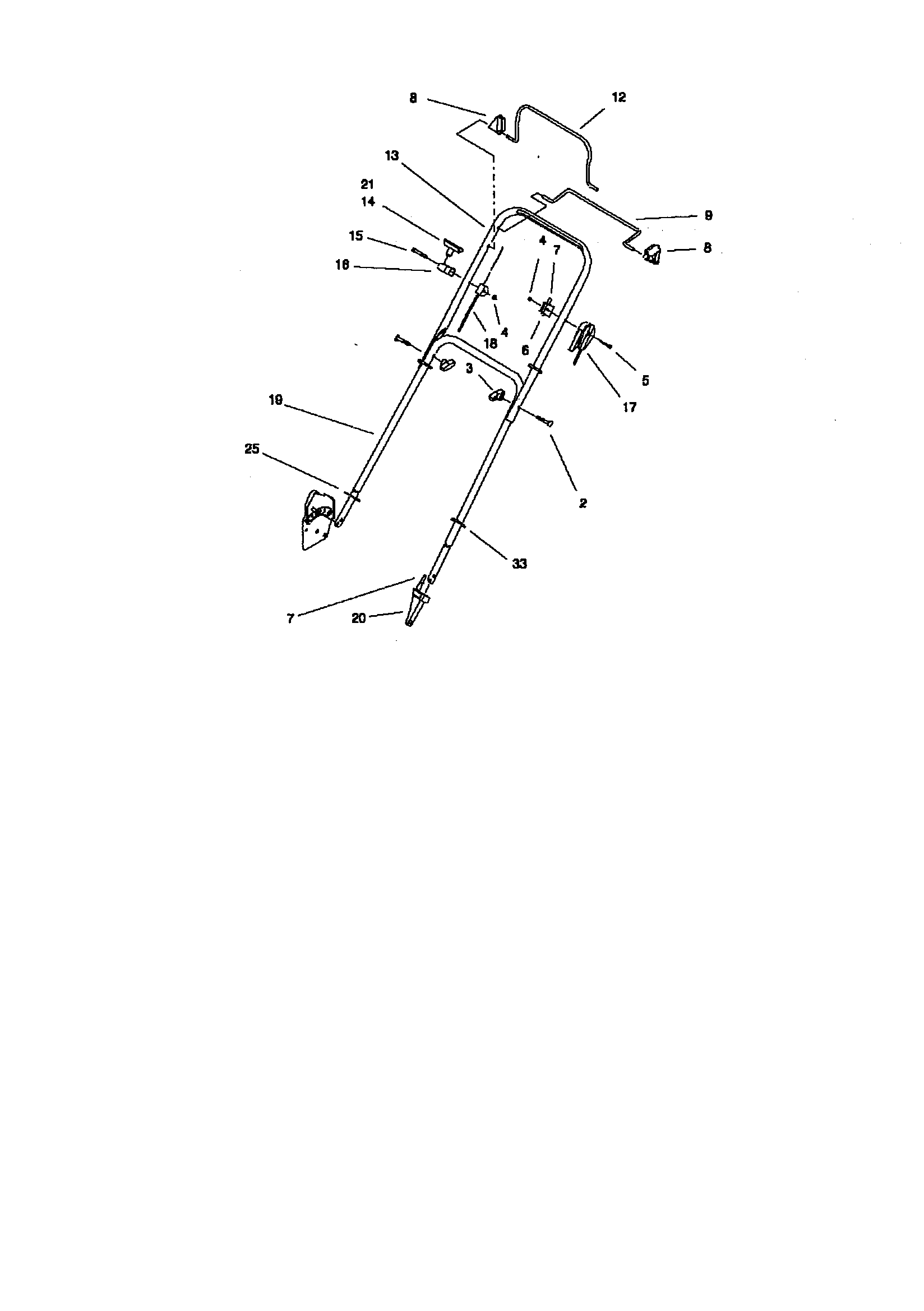 Lawn-Boy 10331-8900001 AND UP handle assembly diagram