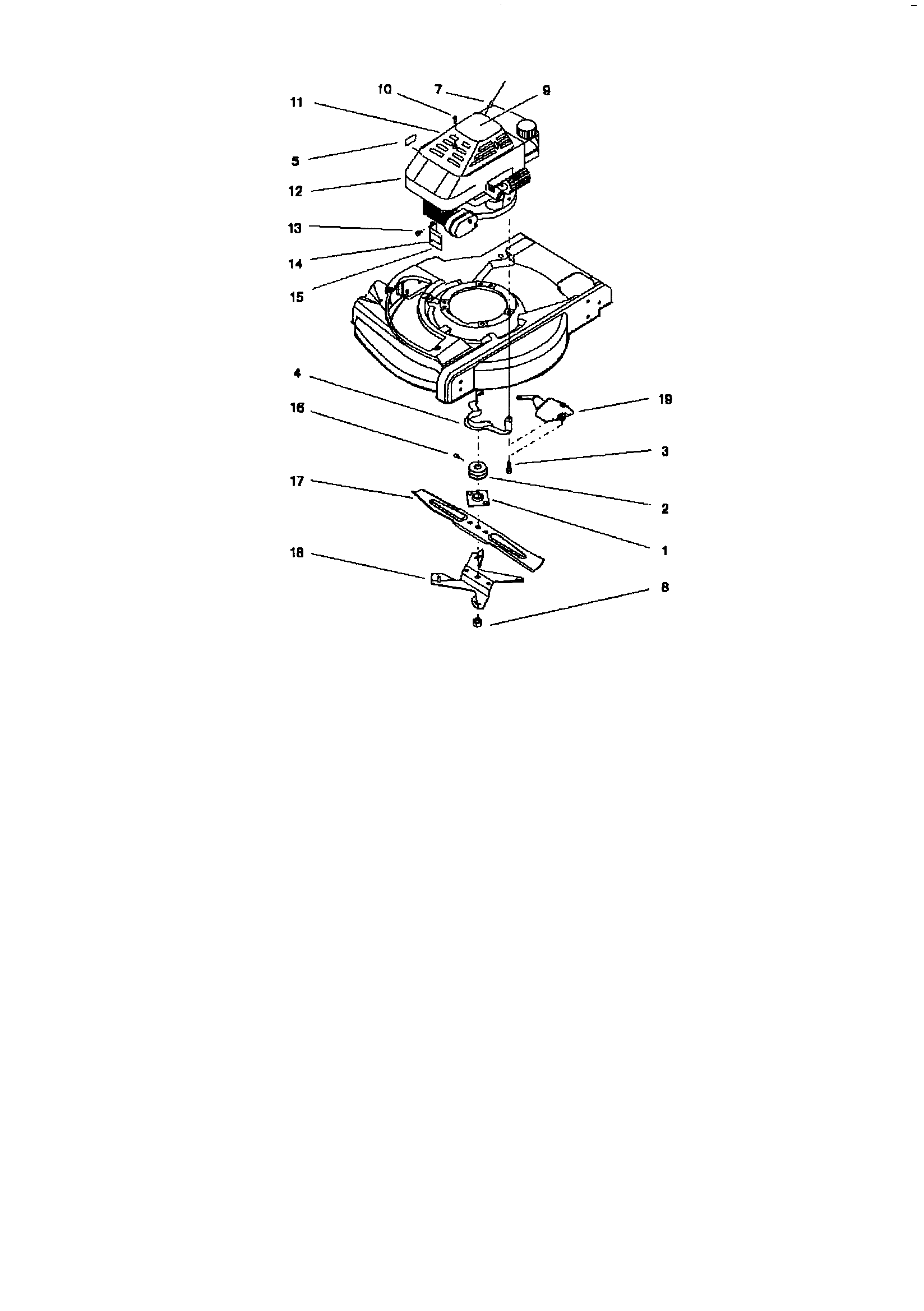 Lawn-Boy 10335-9900001 AND UP engine and blade assembly diagram