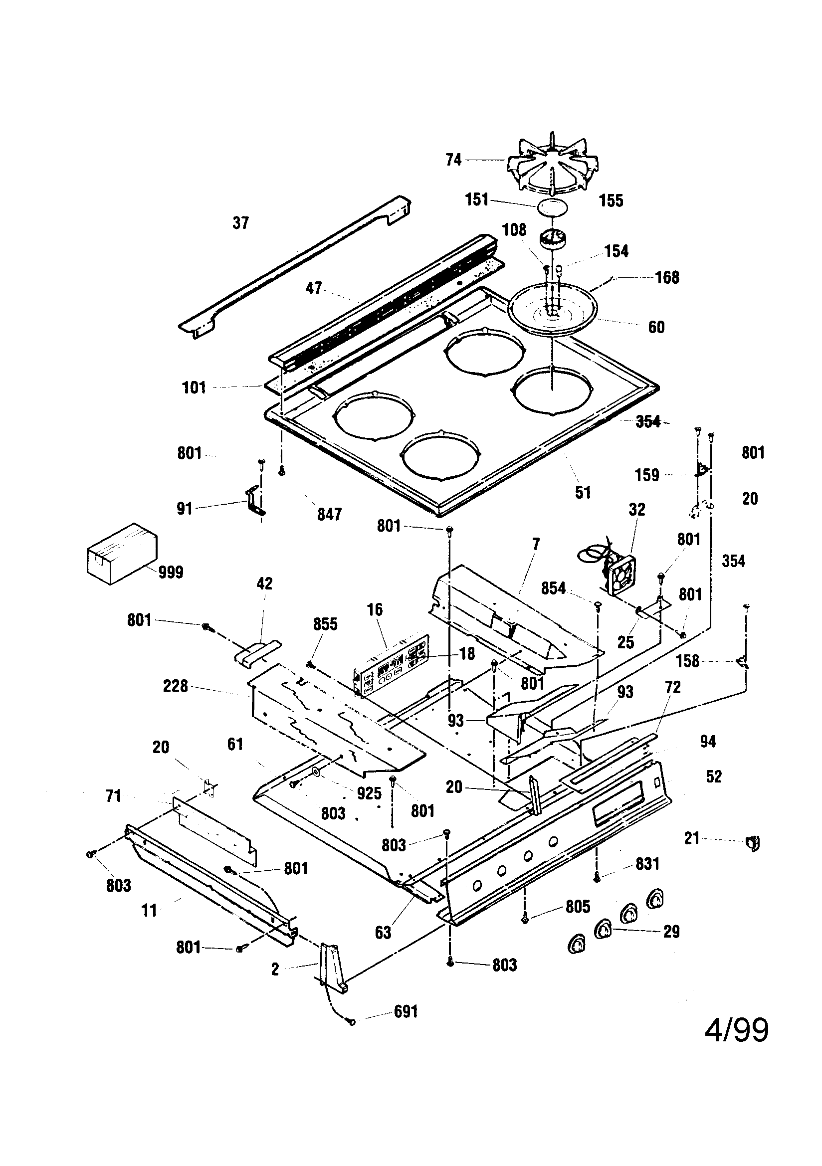 Kenmore 91136665893 maintop diagram